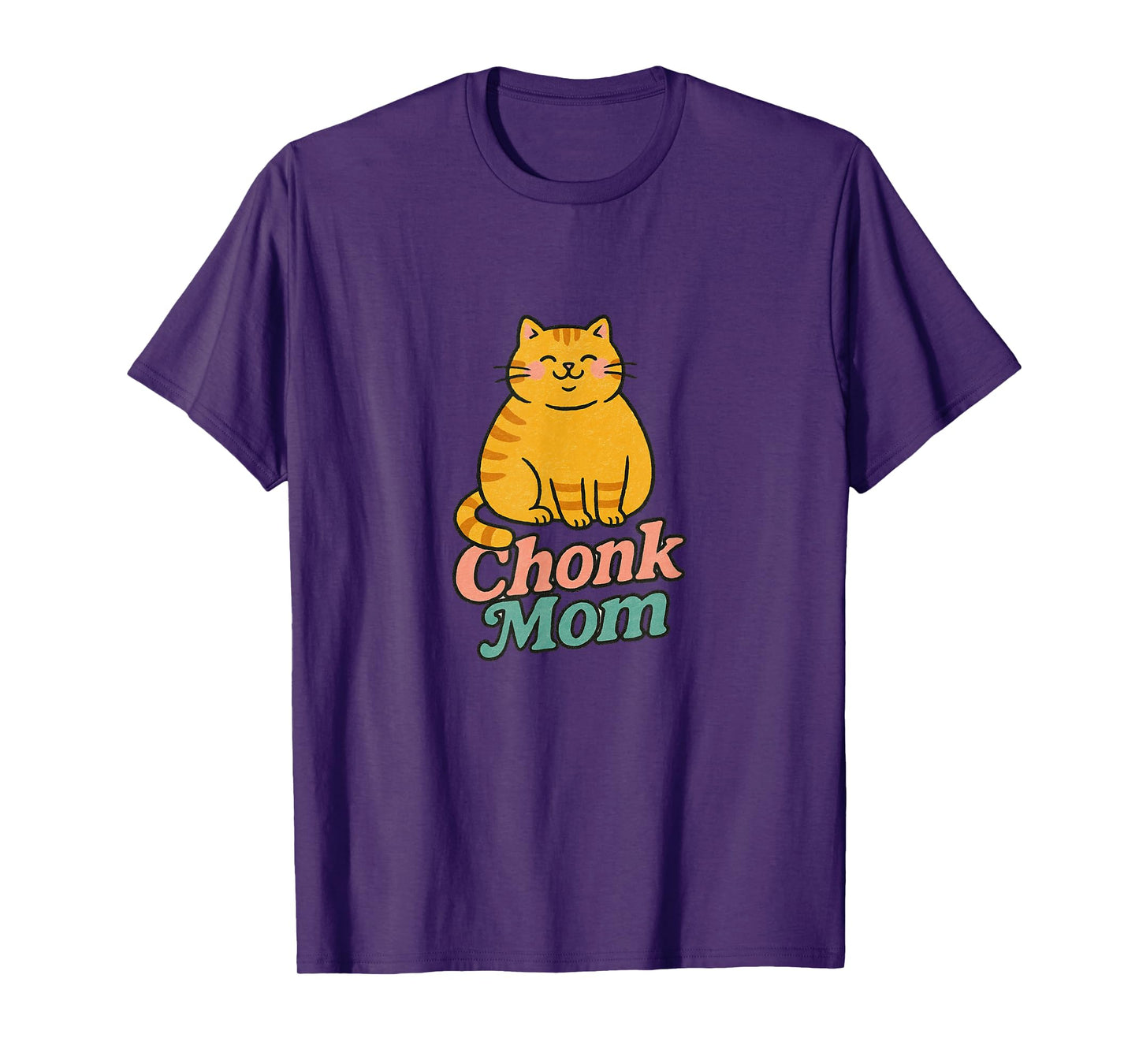Orange Cat Chonk Mom Funny Cute Chubby Ginger Cats T-Shirt