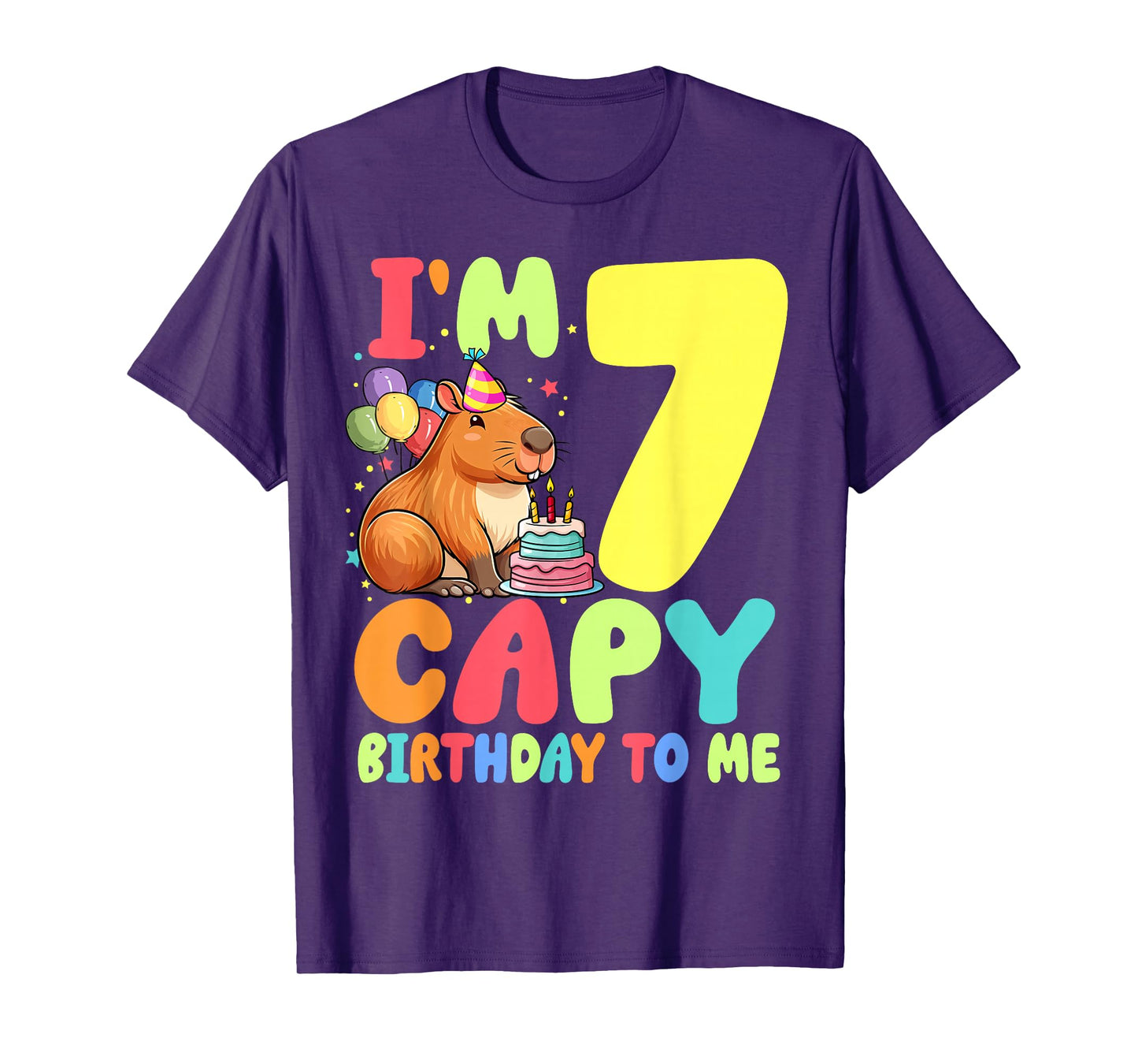 I'm 7 Year Old Capy Birthday To Me 7th Birthday Capybara T-Shirt