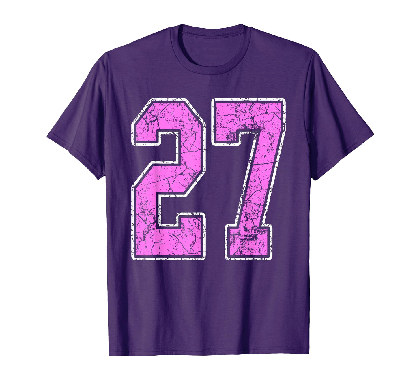 Grunge Pink and Pink Number 27 Jersey Player Uniform #27 T-Shirt