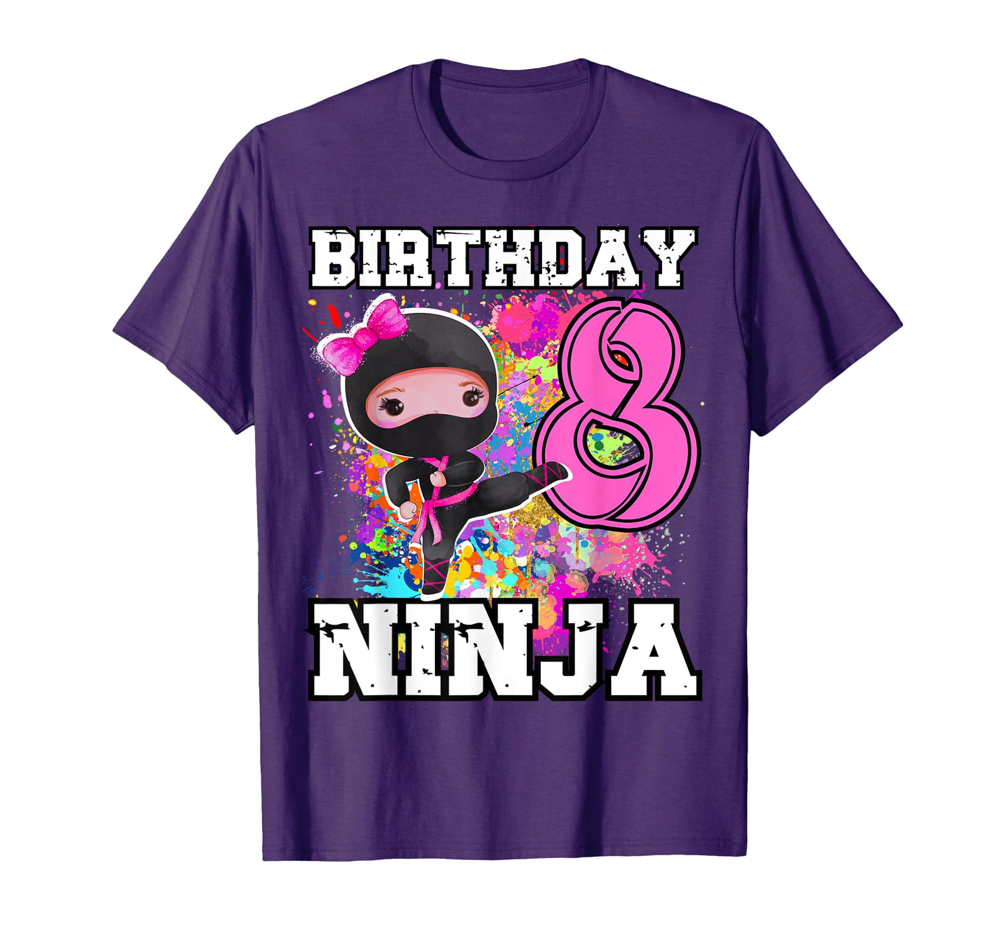 Birthday Ninja 8 year old Funny Ninja Party Birthday T-Shirt