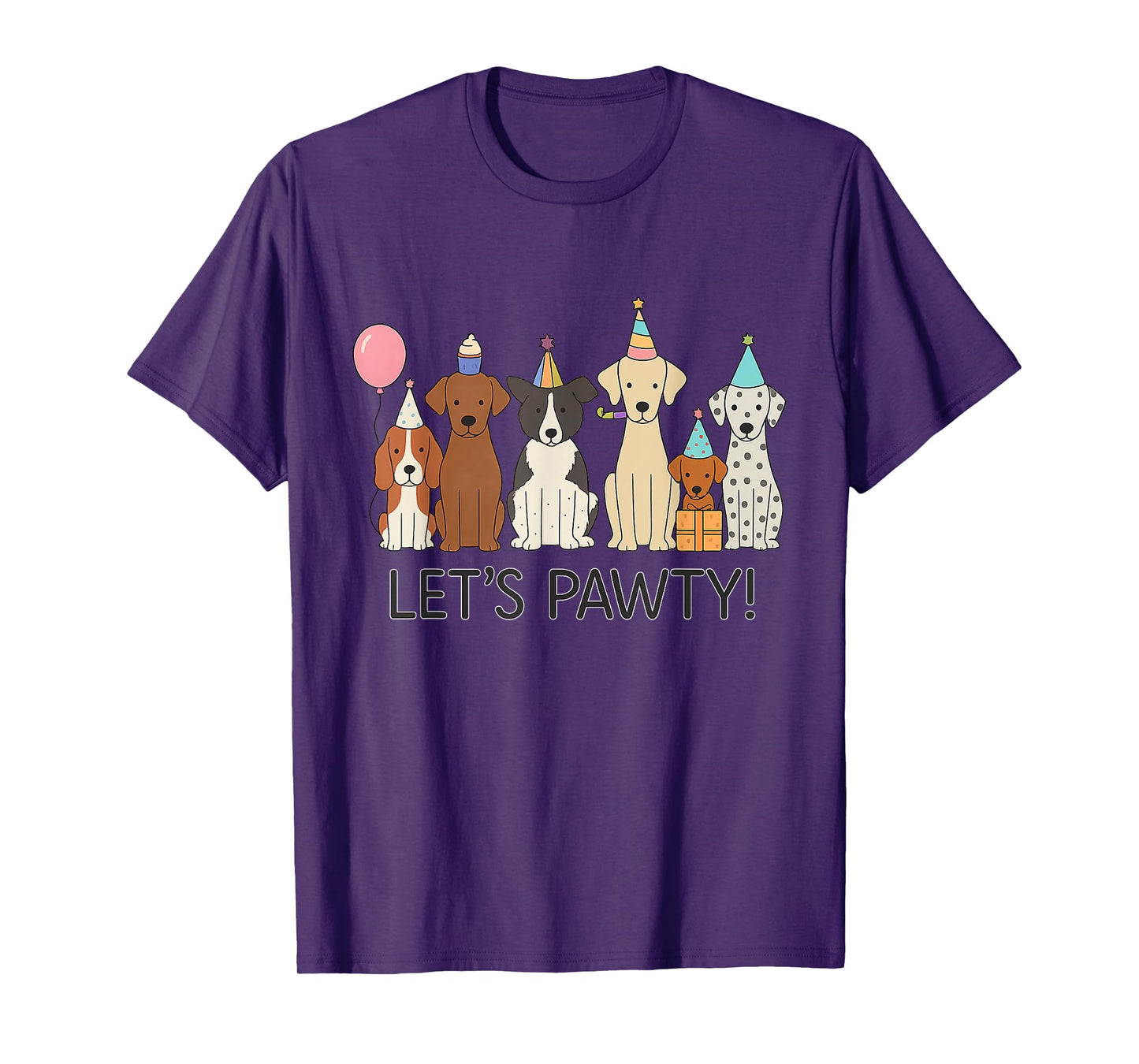 Let’s Pawty Cute Dogs Party Celebration T-Shirt