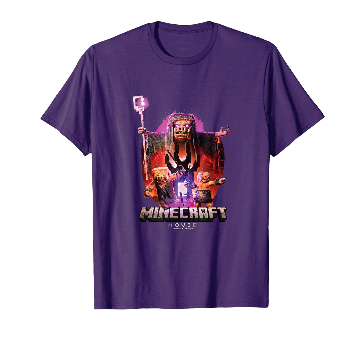 A Minecraft Movie Piglins Coming Out From A Nether Portal T-Shirt