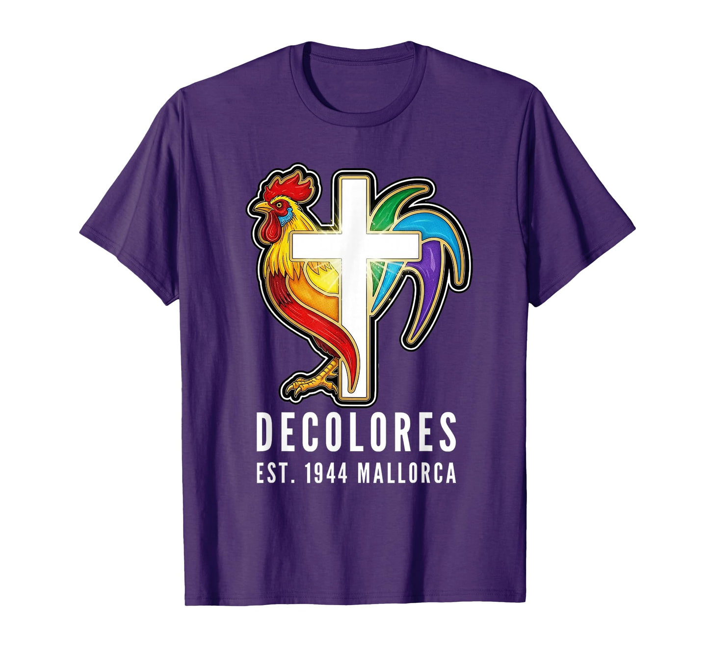 DeColores Cursillo Rainbow Rooster Catholic T-Shirt