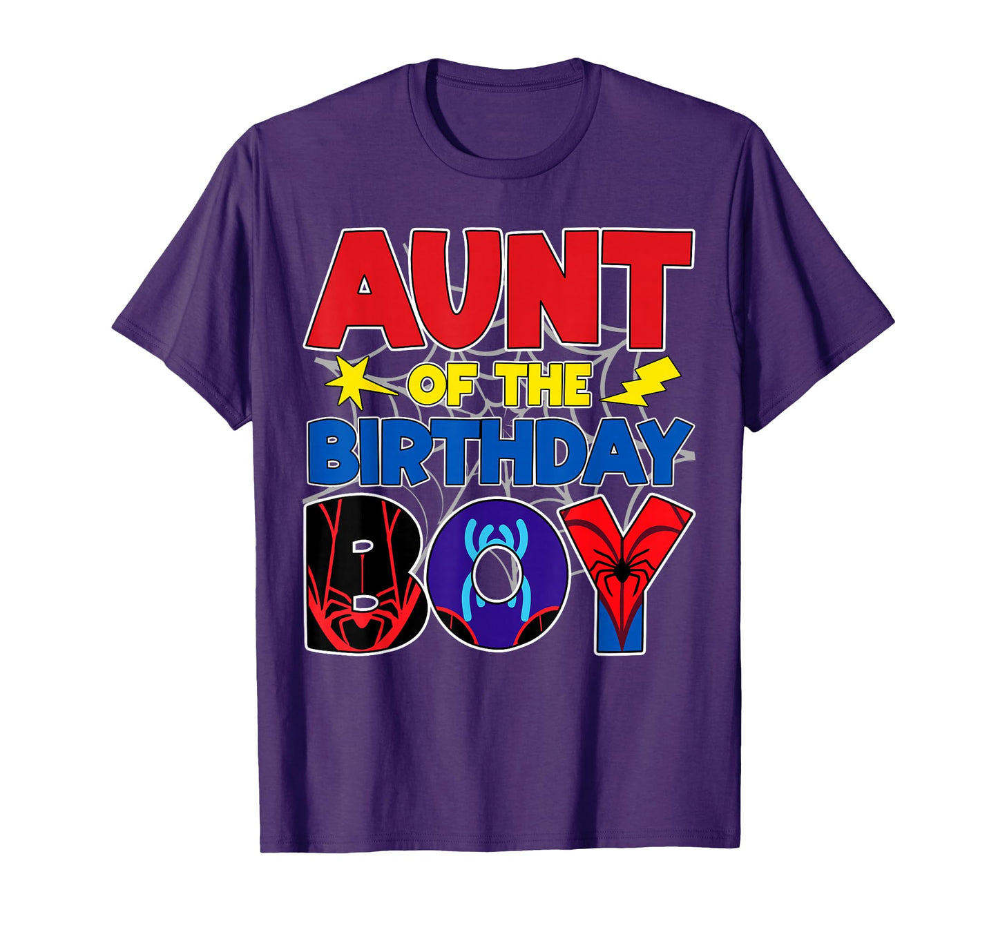 Aunt Of The Birthday Boy Matching Spider Family Birthday T-Shirt