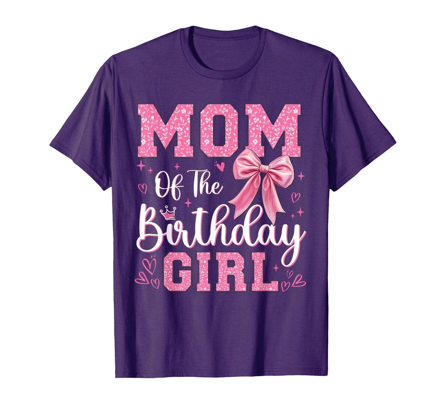 Mom of The Birthday Girl Coquette Bow Birthday Party T-Shirt