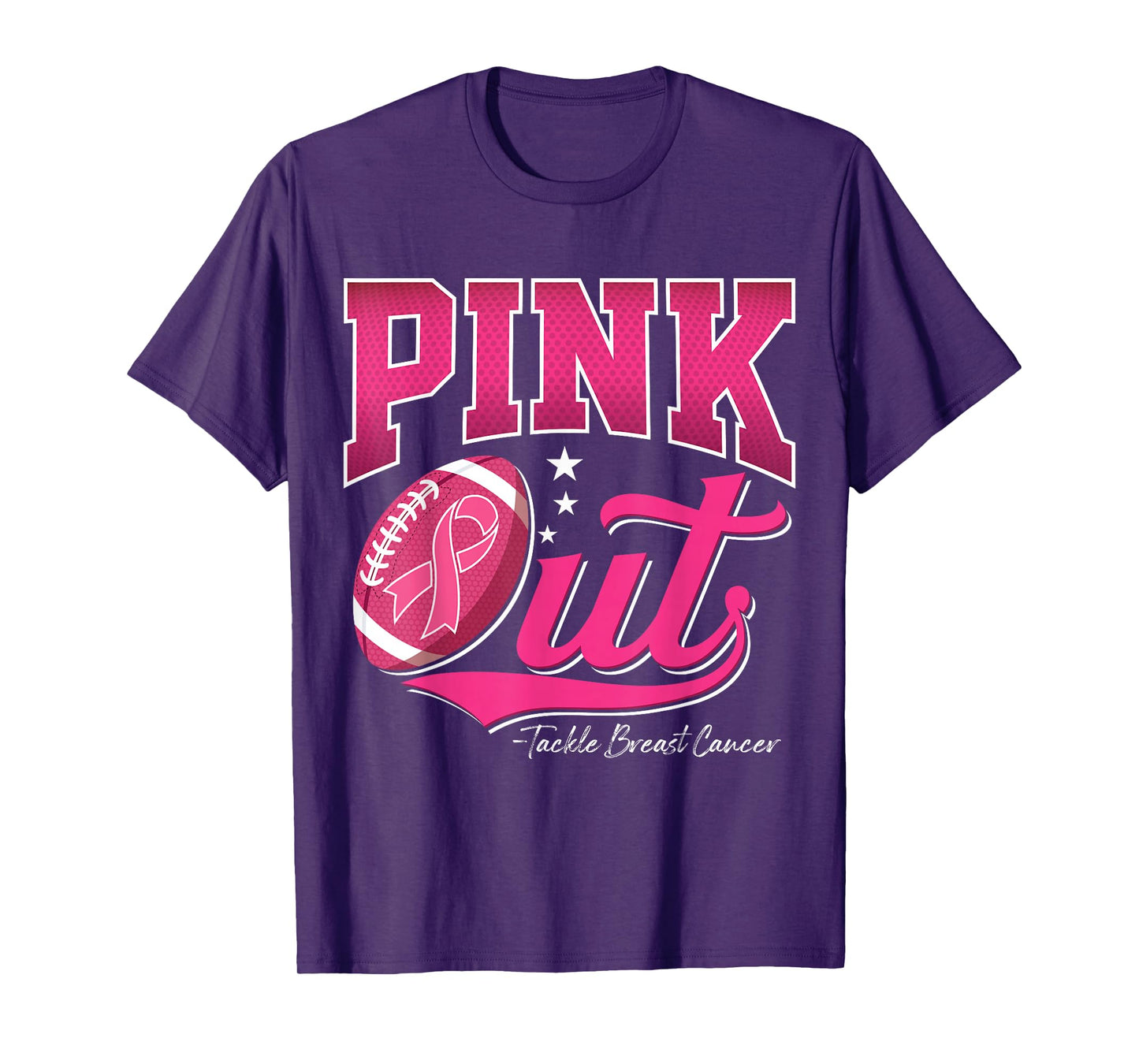Pink Out Football Breast Cancer Awareness Men Women Kids T-Shirt