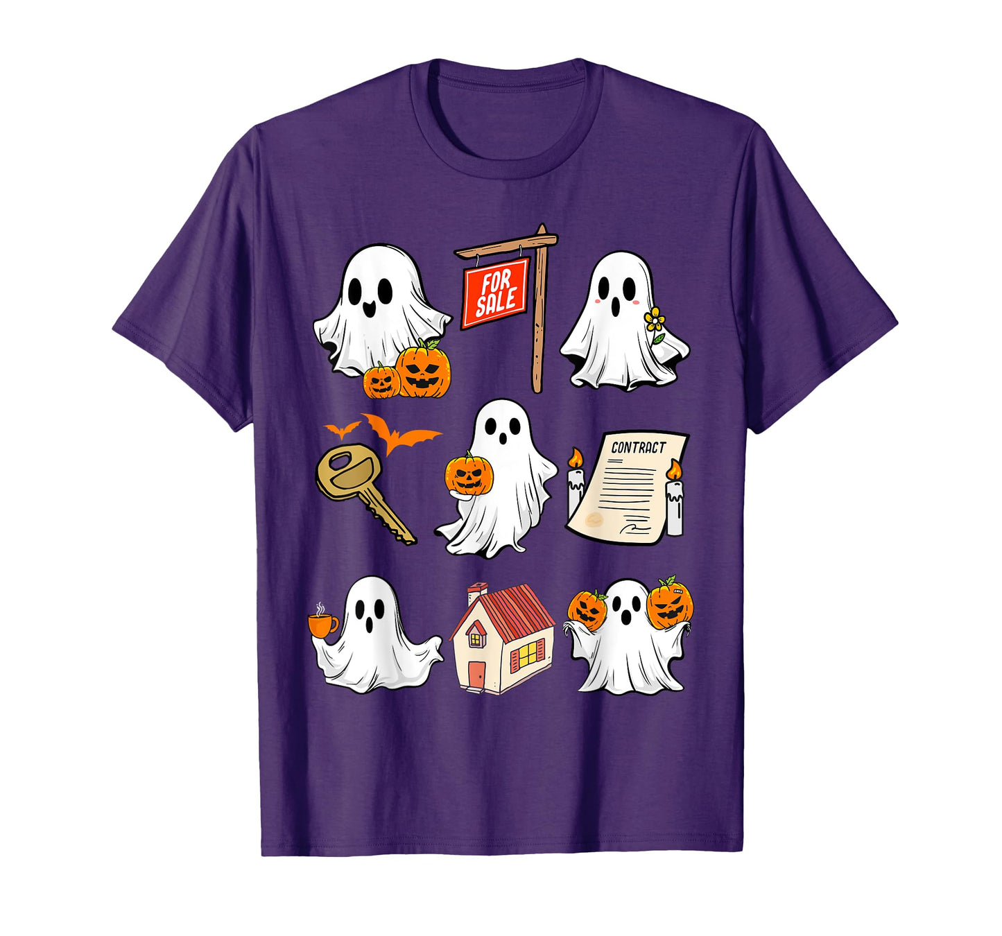 Halloween Real Estate Agent Spooky Ghost Boo Broker Realtor T-Shirt