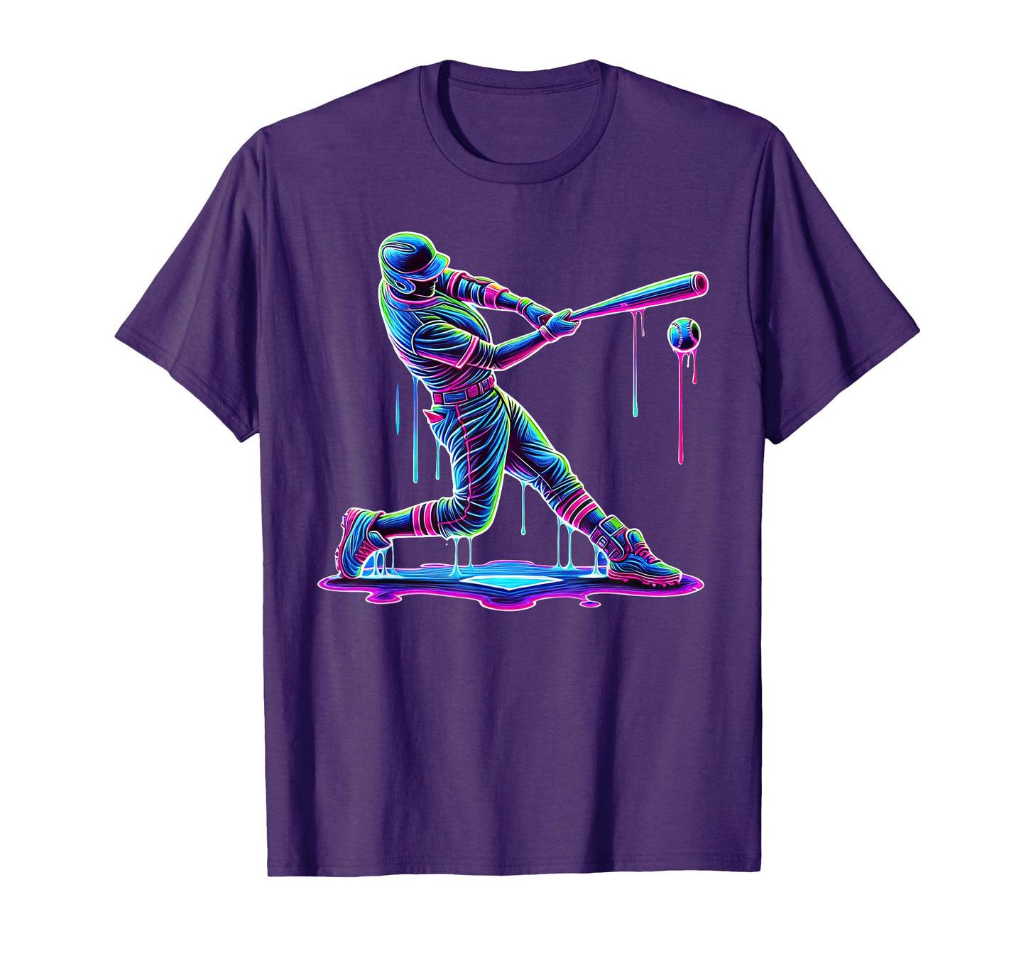 Ice Cream Drip Baseball Bat Baseball Player T-Shirt