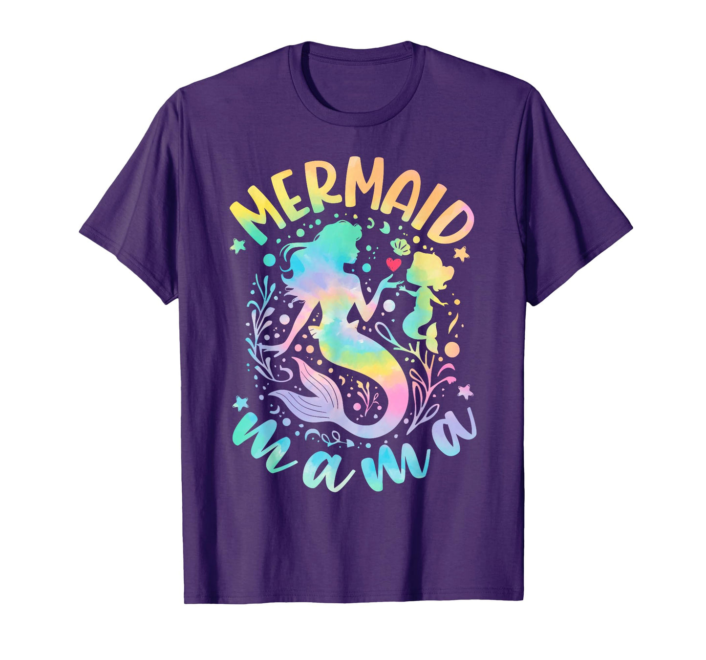 Cute Sea Mermaid Mom Mother’s Day Tie Dye Mermaid Mama T-Shirt