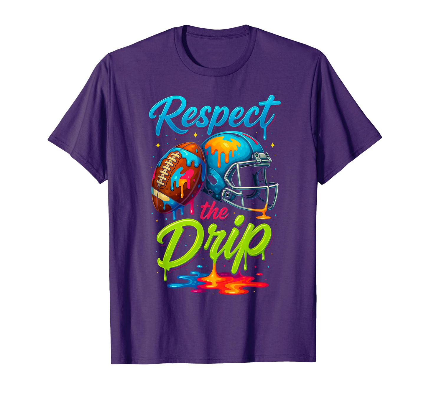 Football Drip Youth Boys Football Ice Cream Respect Drip T-Shirt