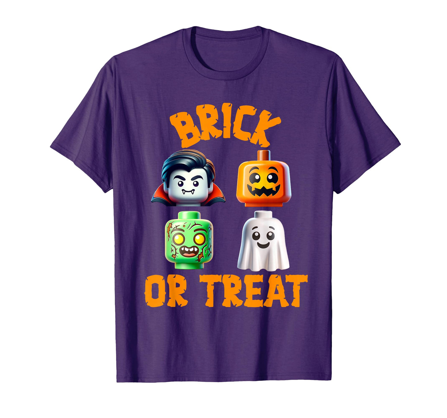 Building Bricks Halloween Costume Brick or Treat Monsters T-Shirt