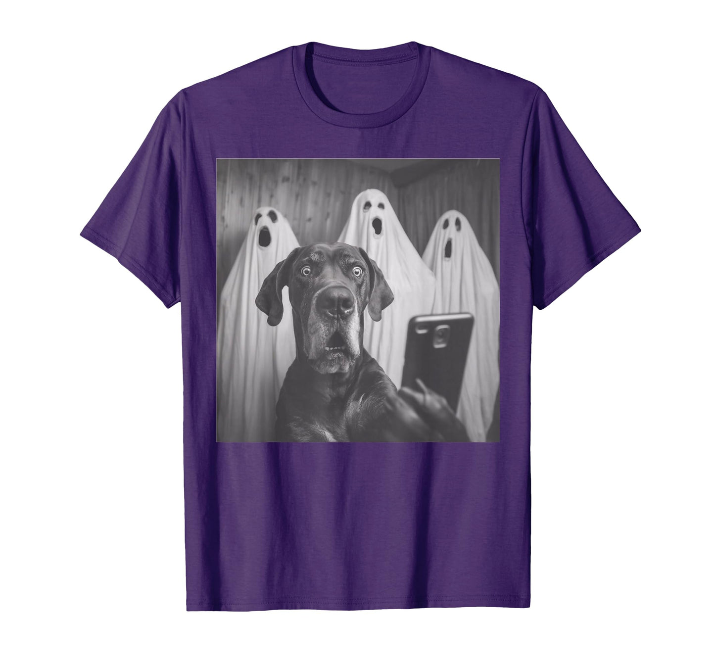 Funny Great Dane Selfie Halloween Ghost Design T-Shirt