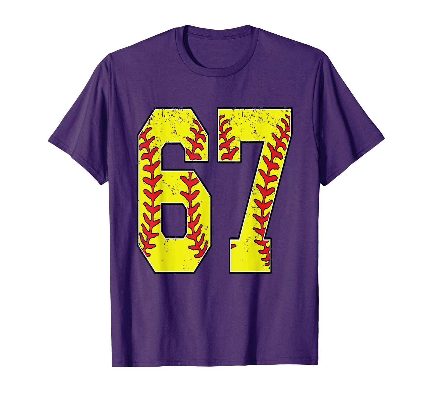 Number #67 Softball 67 Jersey Number Softball Lover T-Shirt