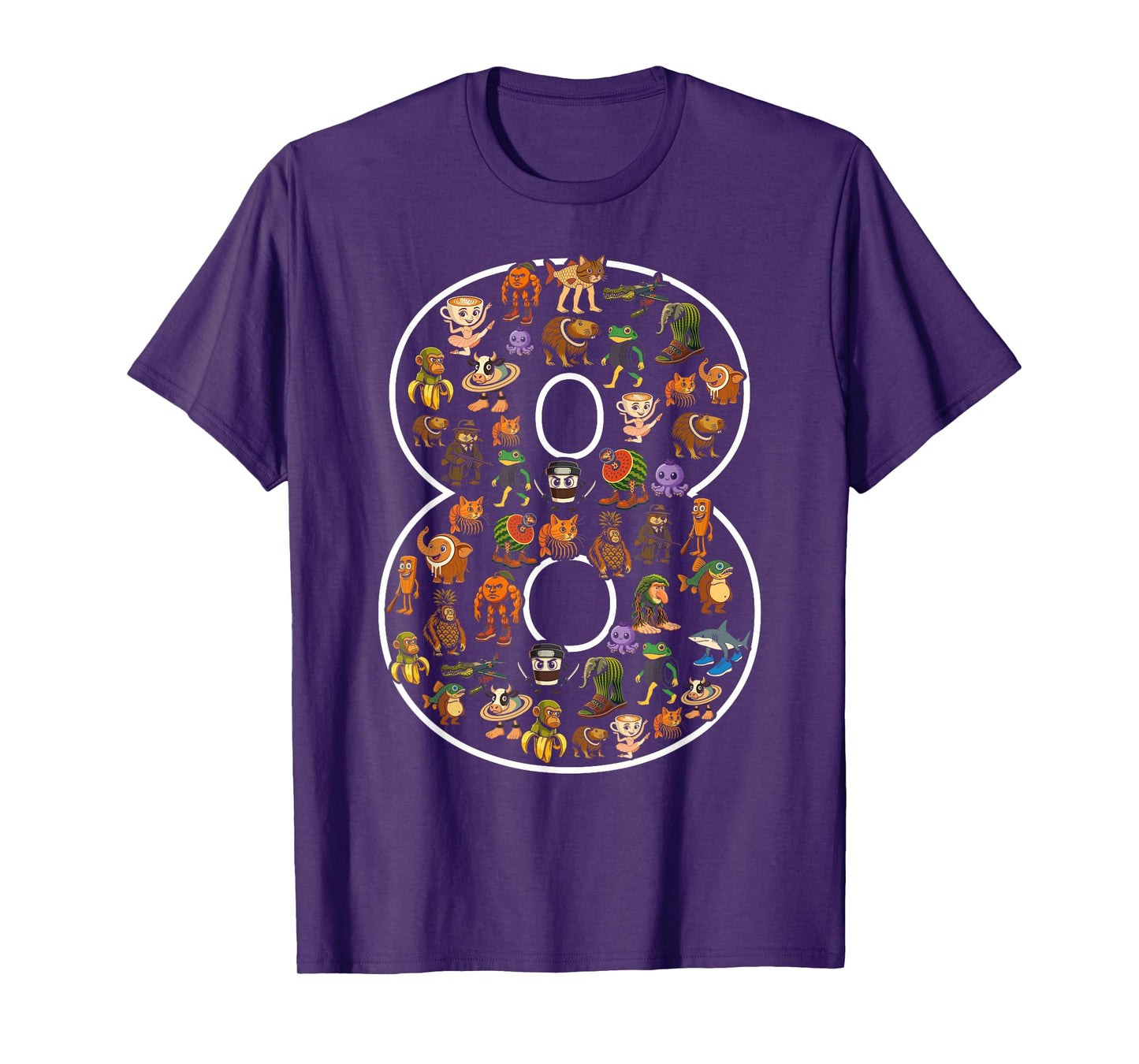 Italian Brainrot Birthday 8 Age Meme 8th Kids Boys Girls T-Shirt
