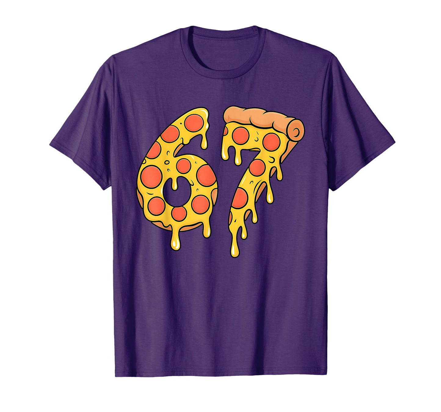 67 Pizza Meme Funny Six Seven Gen Alpha Slang Kids Design T-Shirt