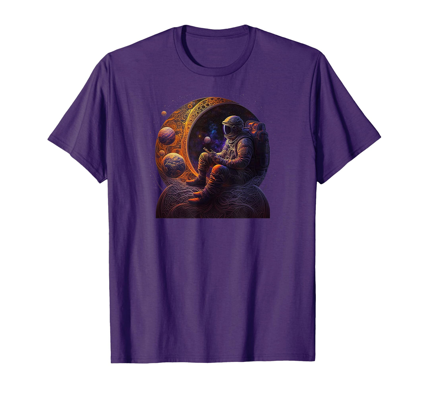 Meditating Astronaut Planets Meditation Astral Travel T-Shirt