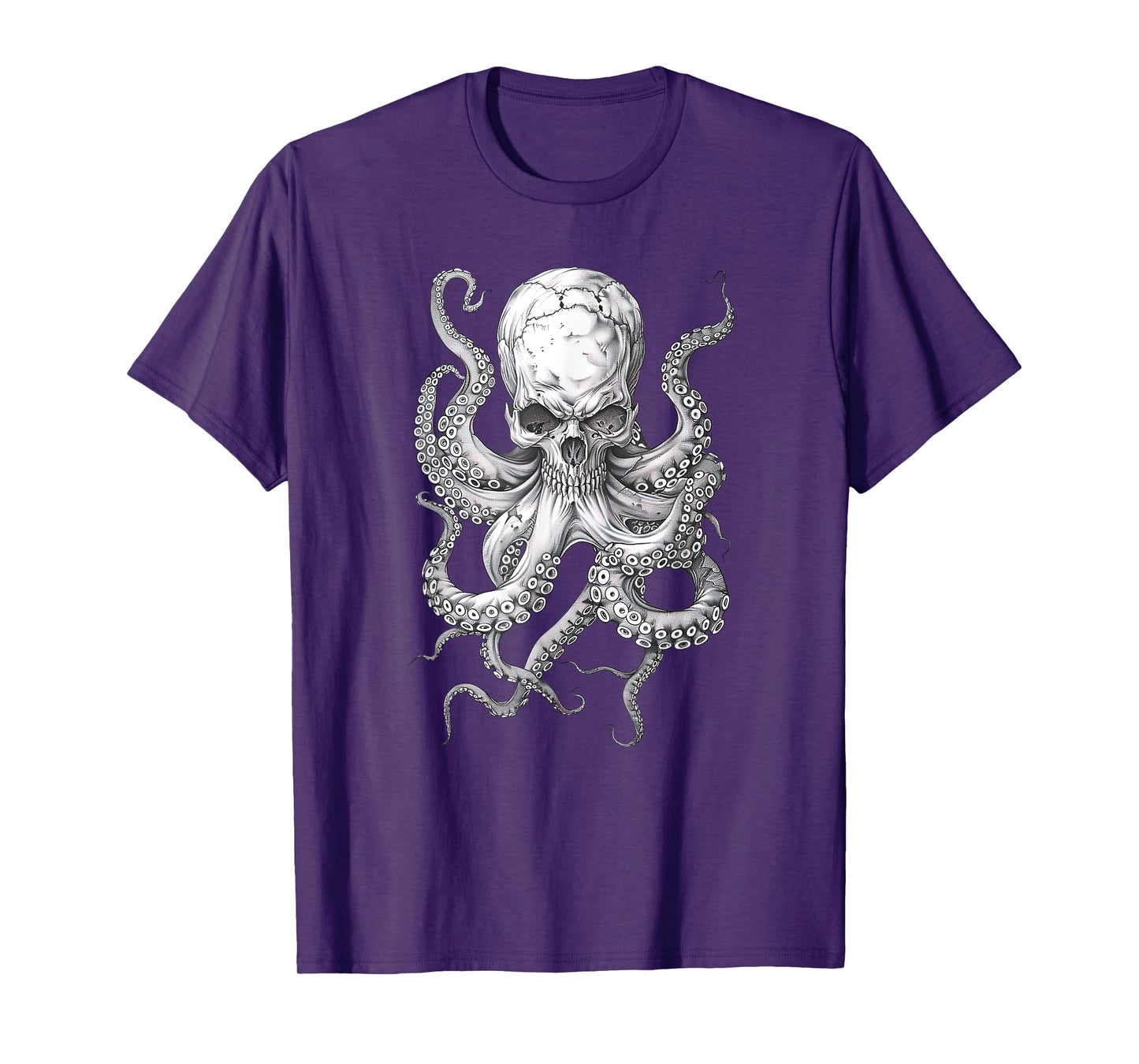 Vintage Skull Octopus Kraken Ocean Monster Goth Grunge Art T-Shirt