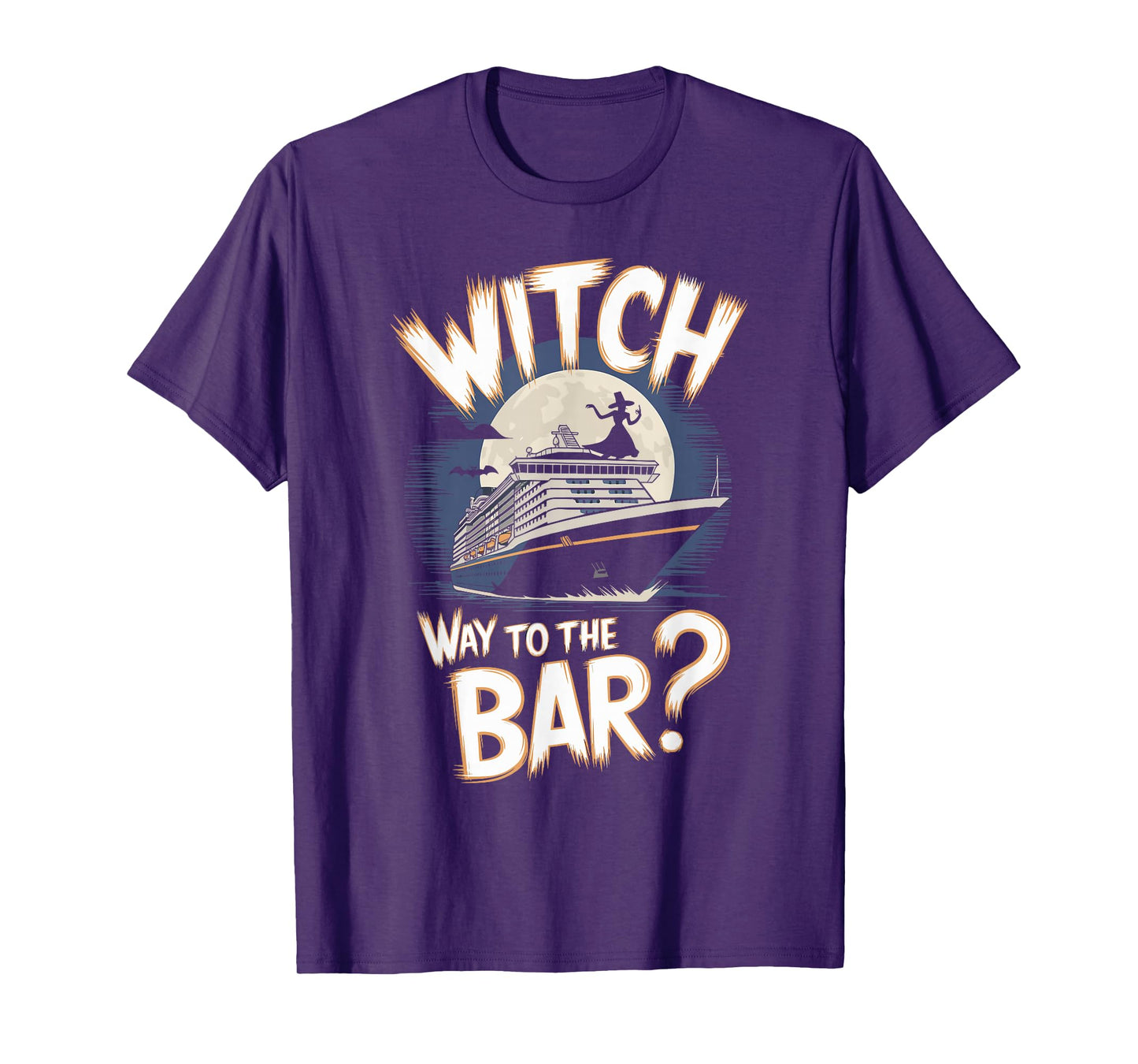 Witch Way to the Bar Funny Halloween Cruise T-Shirt