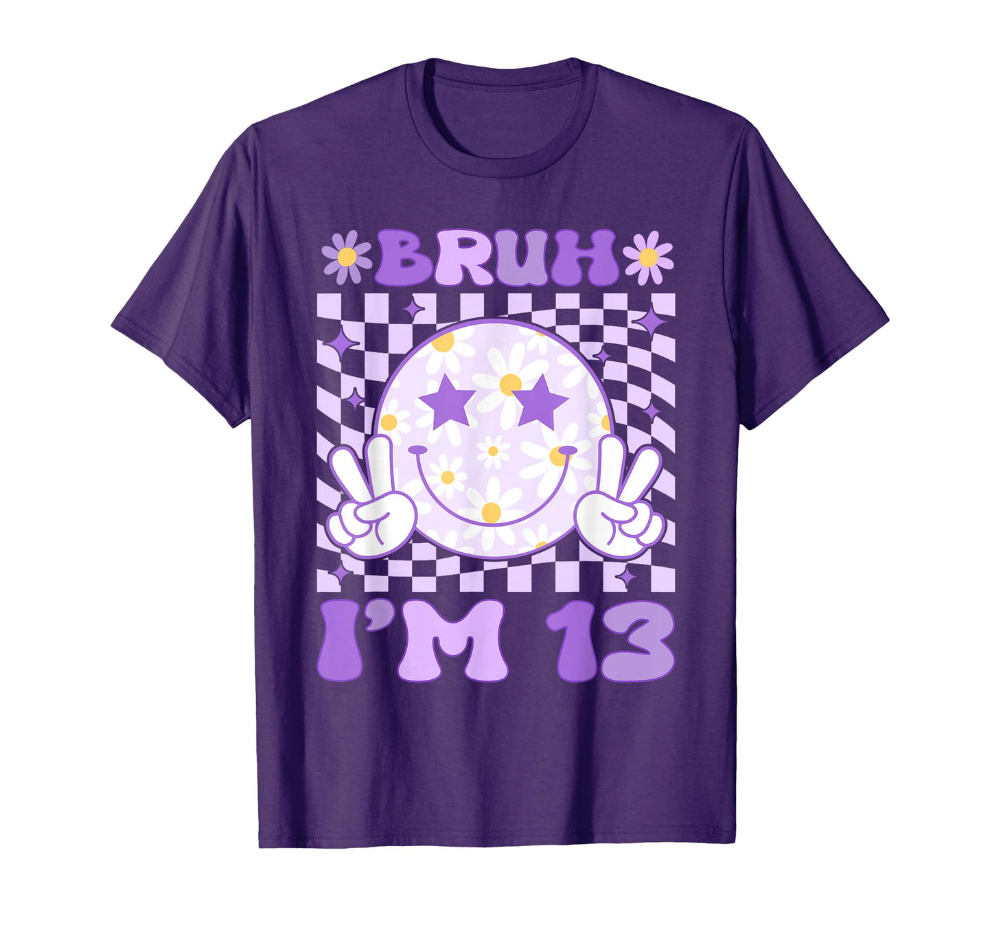 Bruh I'm 13 Years Old Purple Birthday Teens 13th Birthday T-Shirt