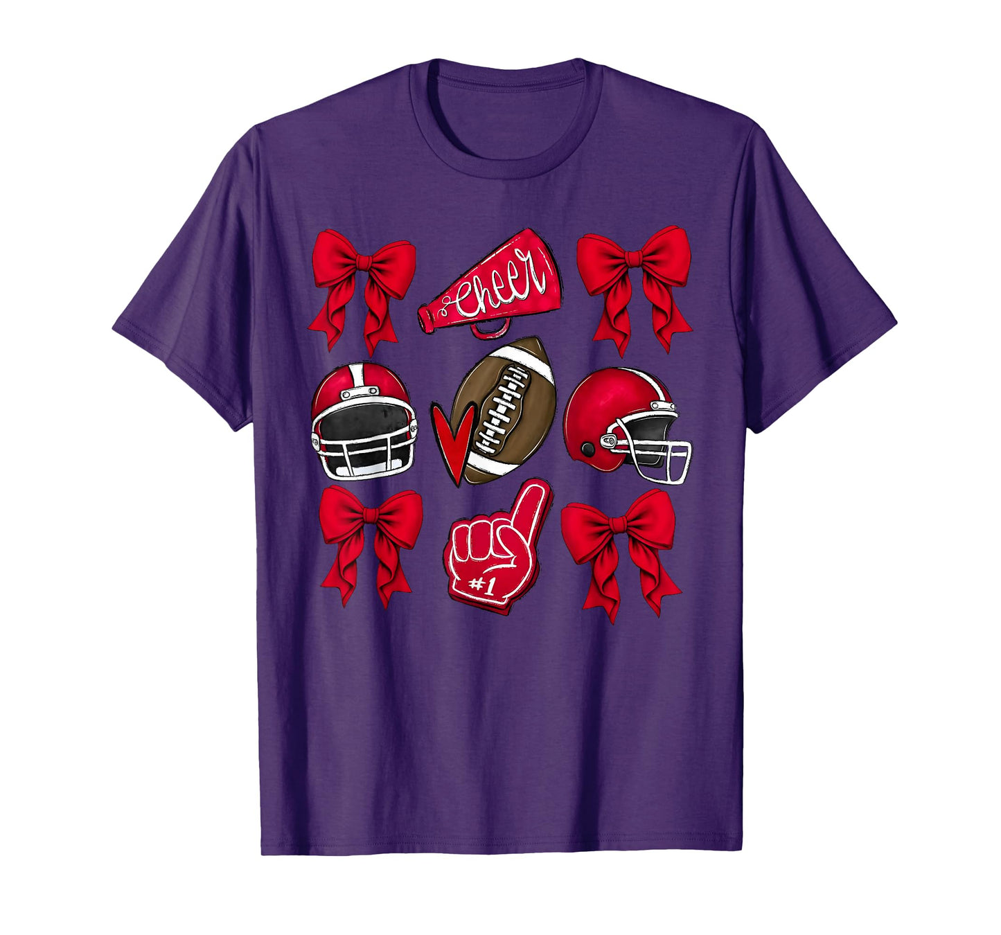 Cheer Coquette Bow American Football Game Day Thanksgiving T-Shirt