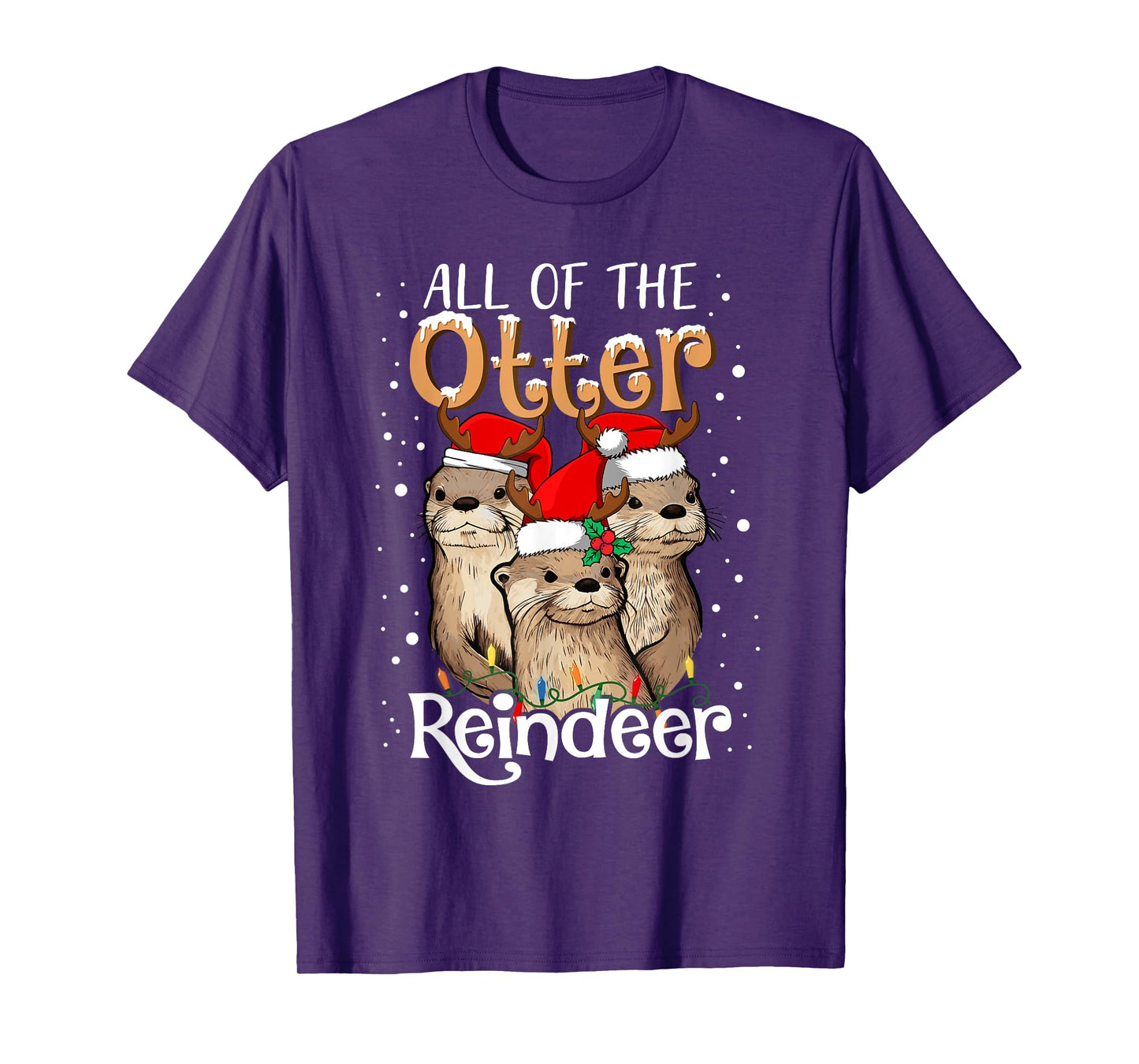 All of the Otter Reindeer Christmas Otters Santa Xmas Pajama T-Shirt