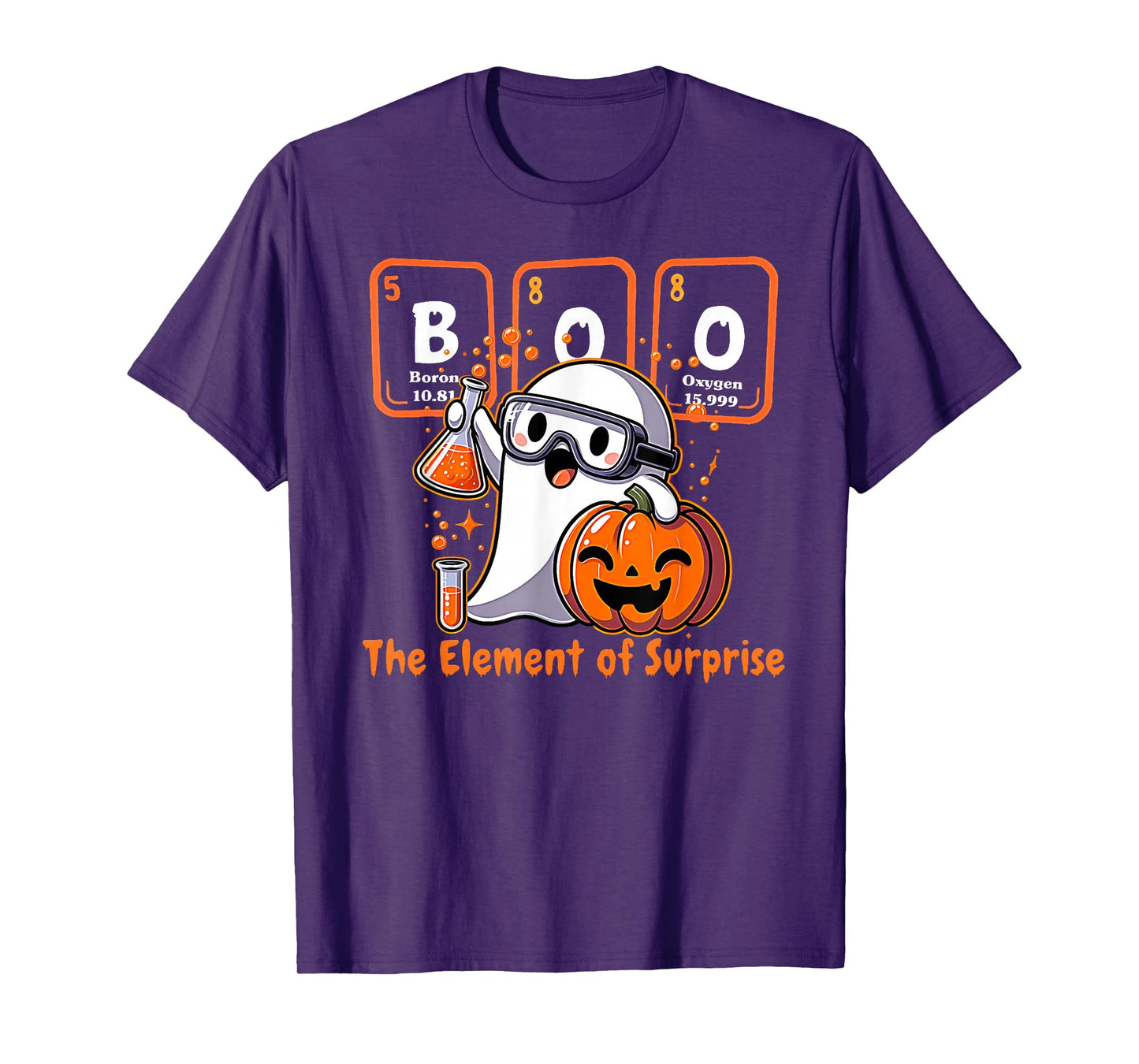 Chemistry Boo The Element of Surprise Cute Chemist Halloween T-Shirt