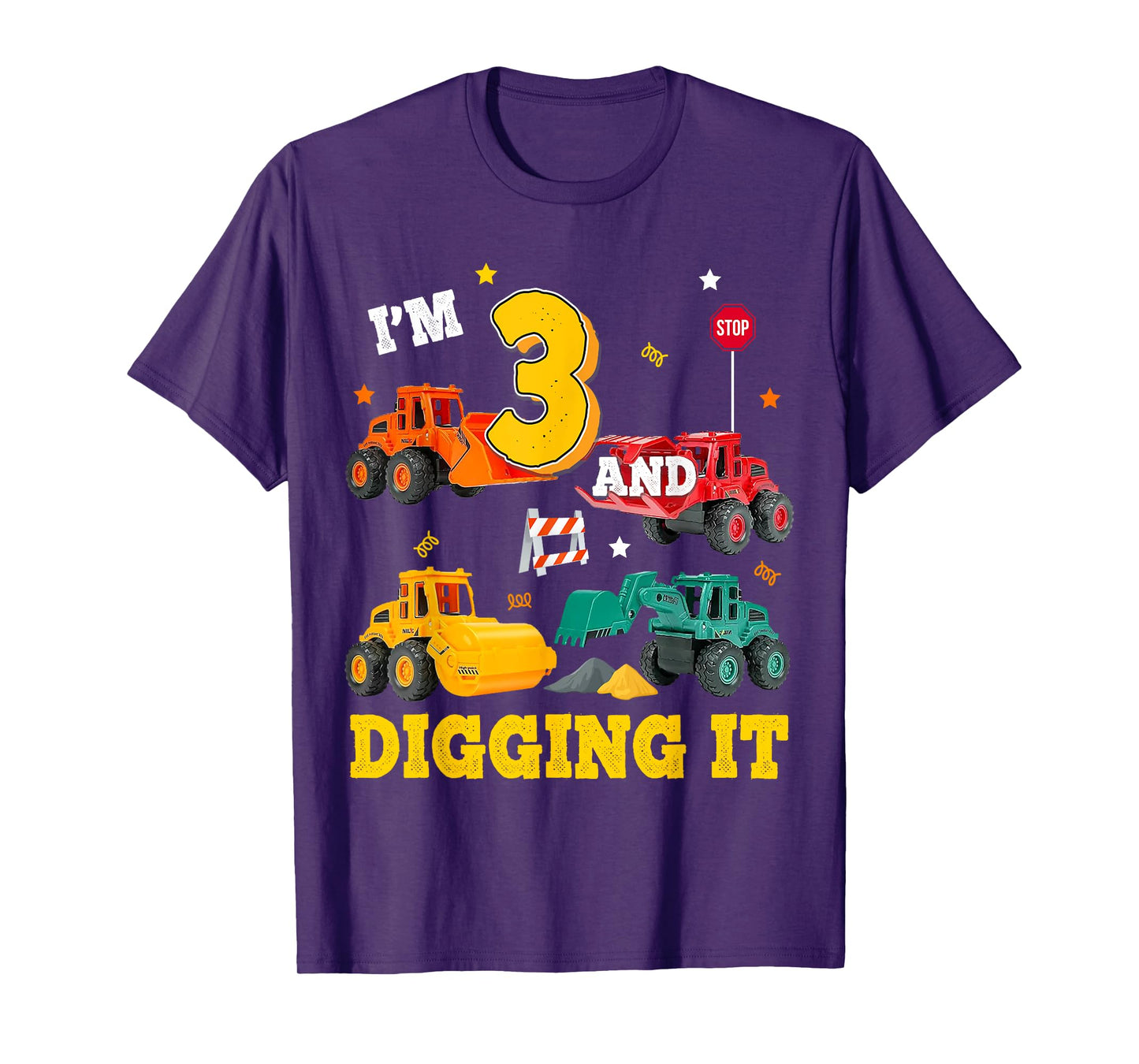 Im 3yr And Digging It 3rd Birthday Construction 3 Year Old T-Shirt