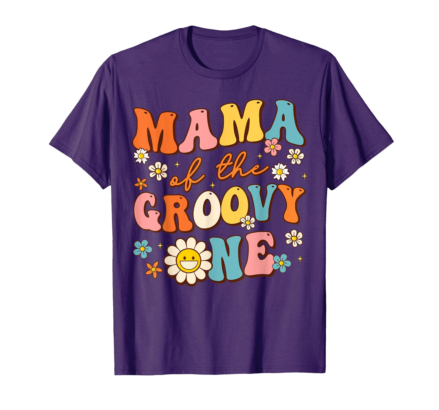 Mama Of The Groovy One 1st Birthday Pregnancy Announcement T-Shirt