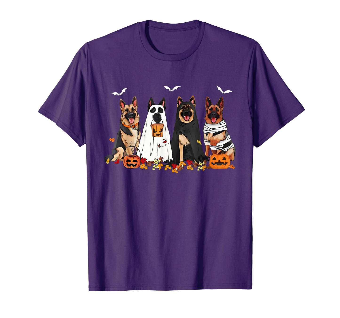 Funny Ghost German Shepherd Halloween Dog Mom Dog Witch T-Shirt