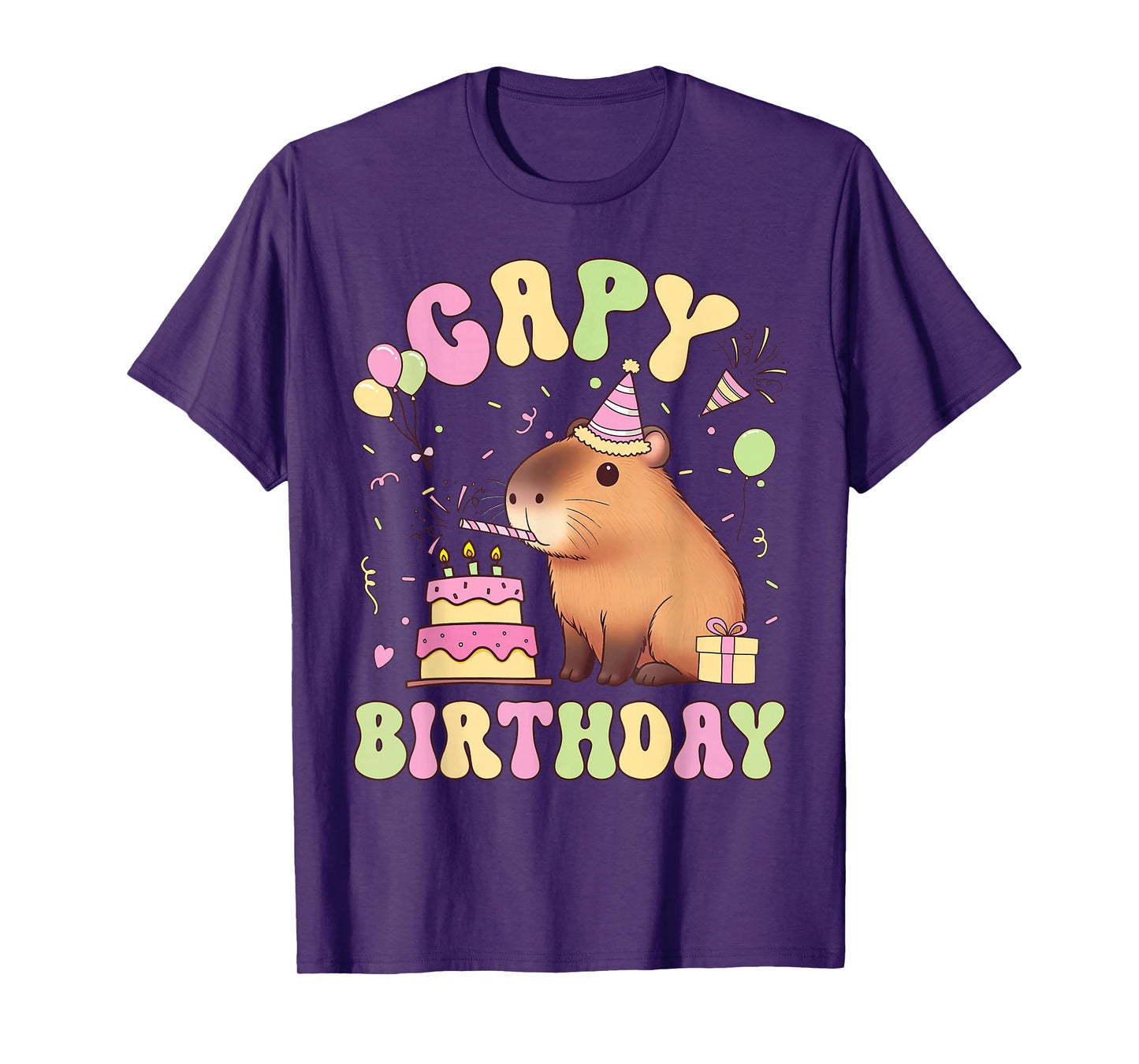 Funny Cute Capy Birthday Funny Capybara Animals Boys Girls T-Shirt
