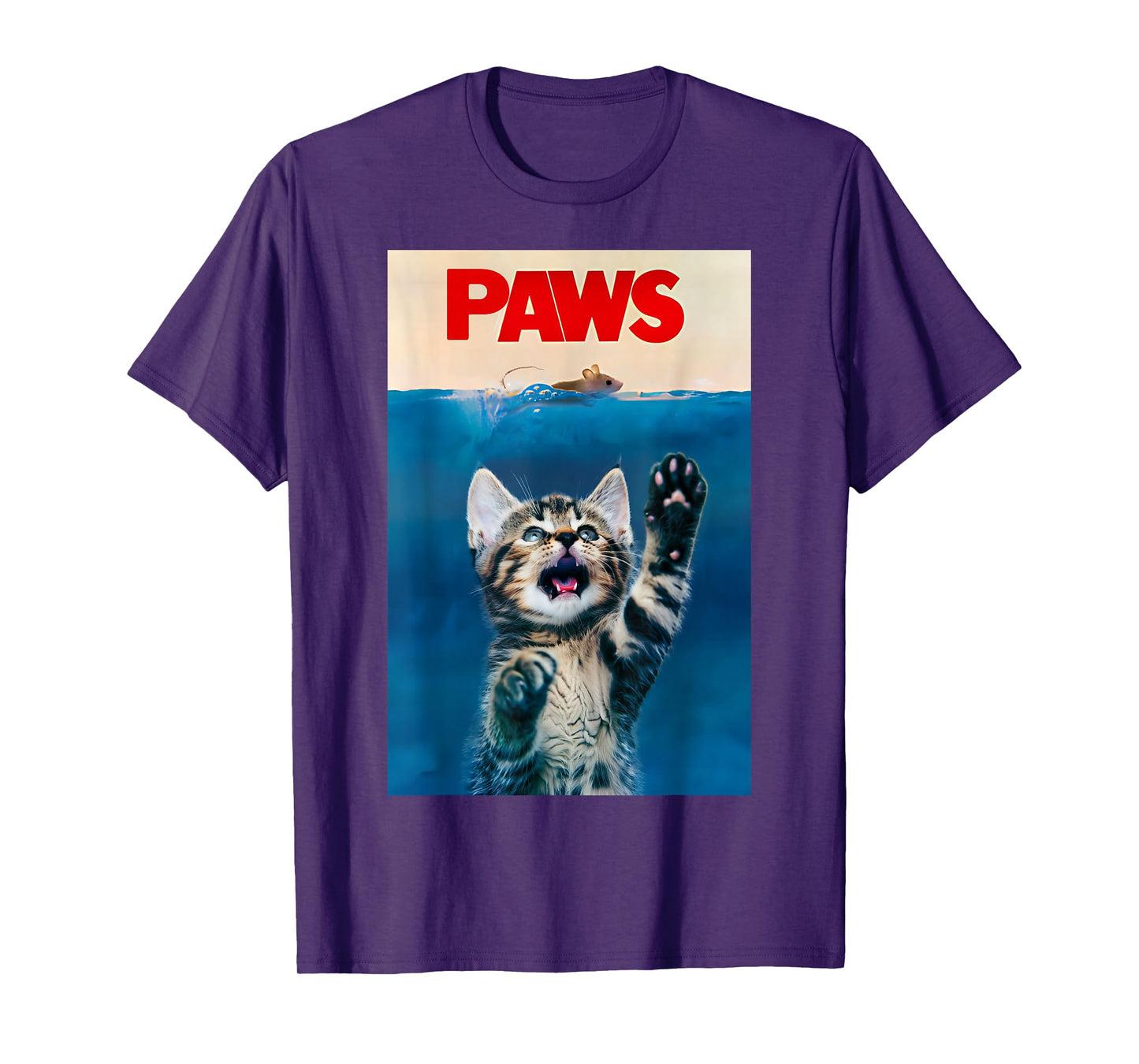 PAWS Funny Cat parody cat Lover Gift Kitten Shark Mouse meow T-Shirt