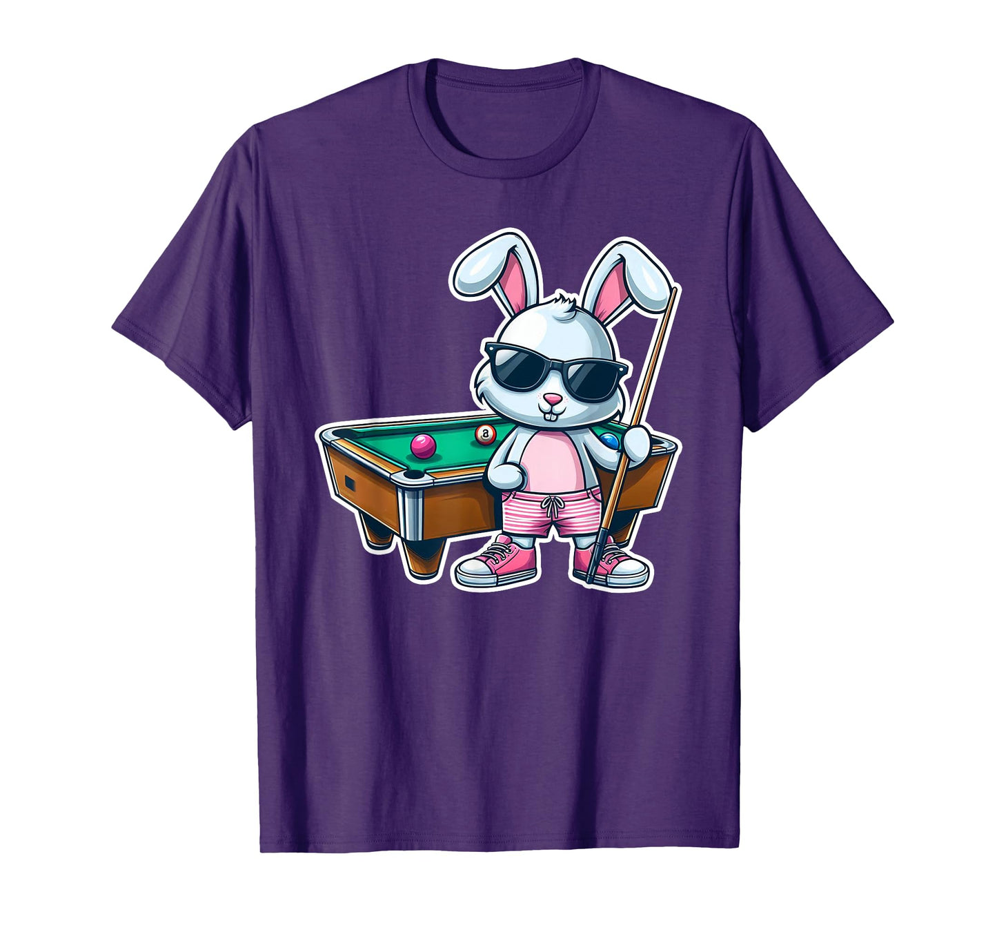 Funny Easter Day Bunny Dunking Billiards Boys Kids Men T-Shirt