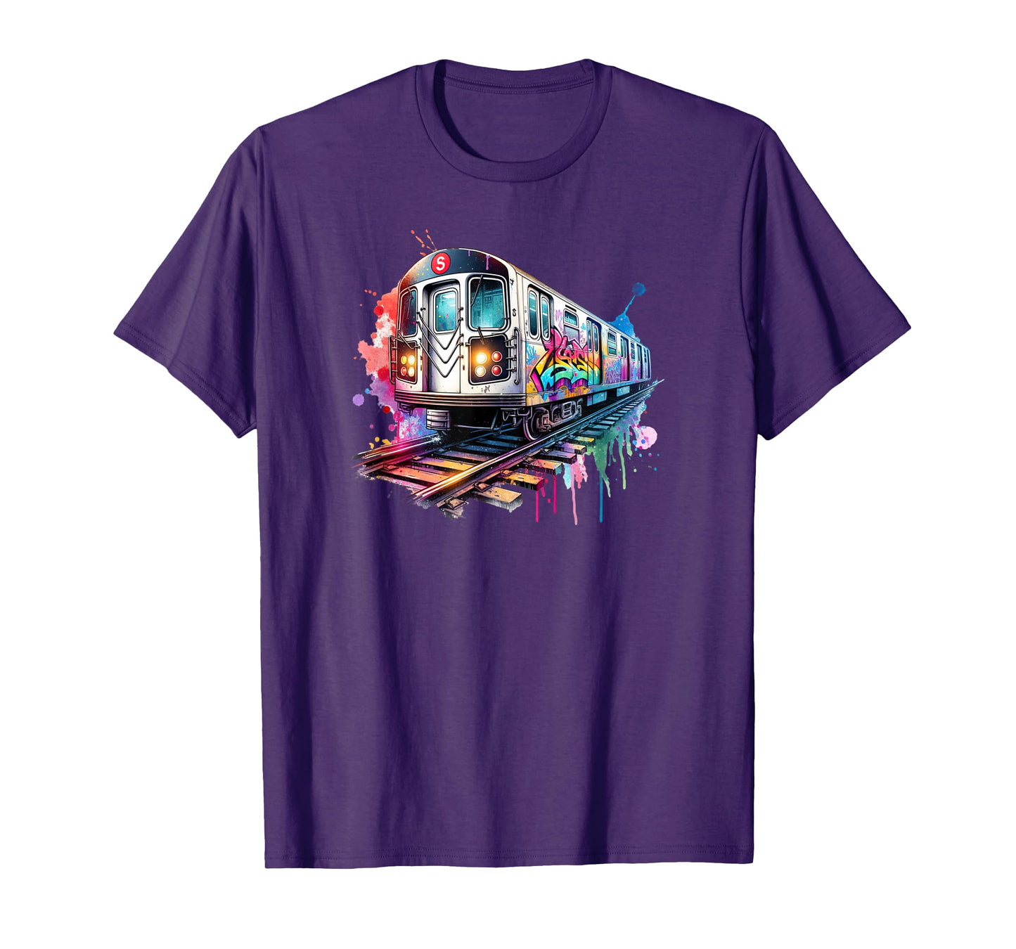 New York trains watercolor style, NYC subway car retro T-Shirt