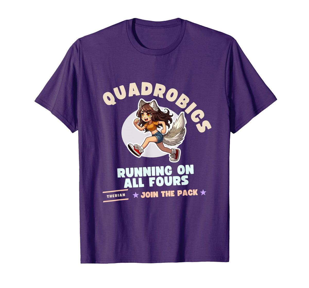 Quardrobics Therian Gear For Teen Tween Girl Fox Wolf Cat T-Shirt