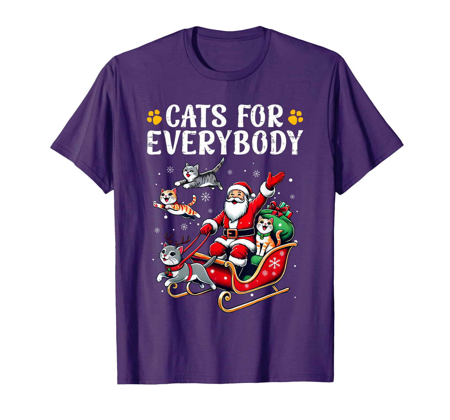 Cats For Everybody Christmas Cat Funny Xmas Men Women Santa T-Shirt