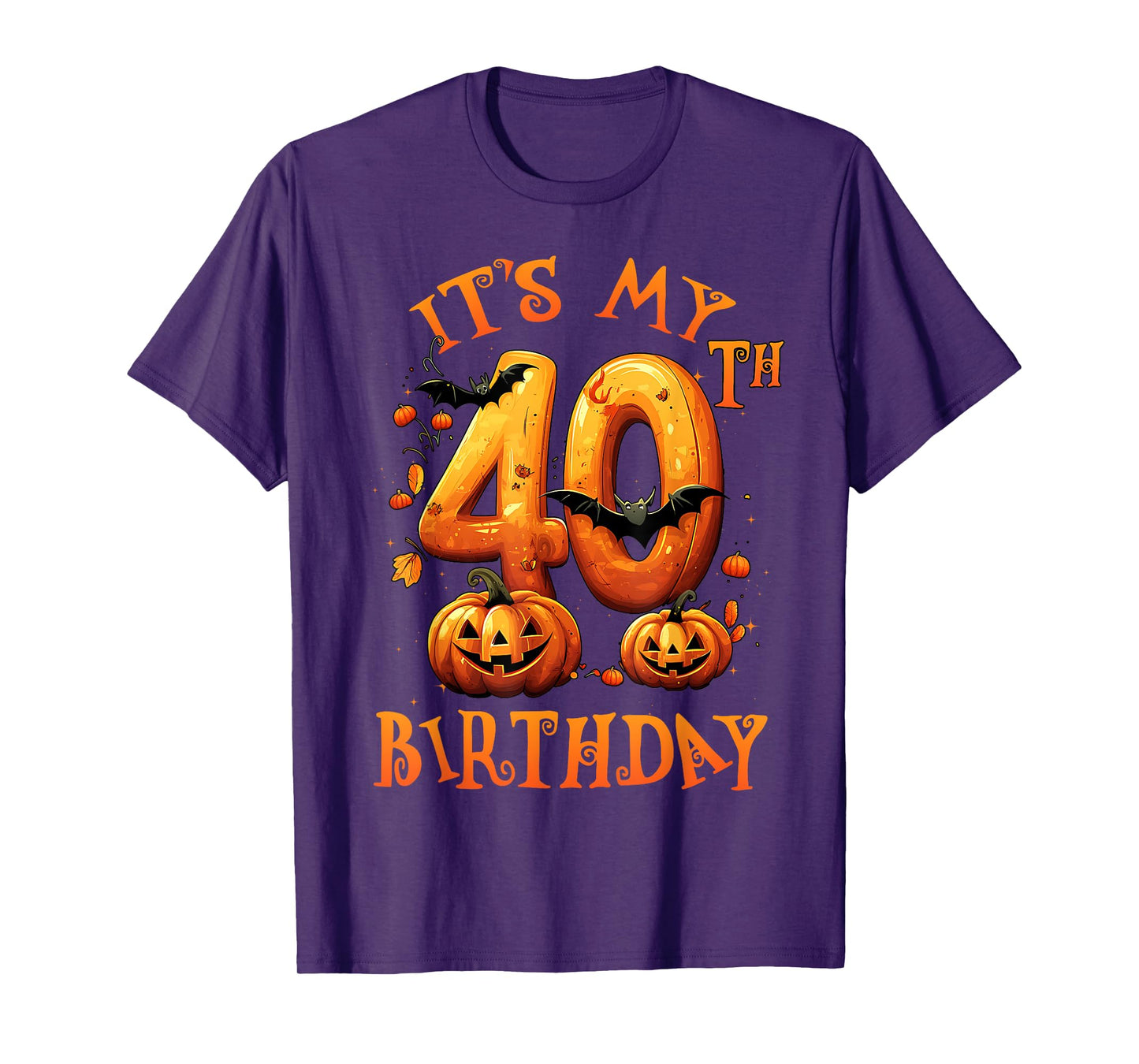 Boo It's My 40th Birthday Halloween Pumpkin 40 Years Old T-Shirt