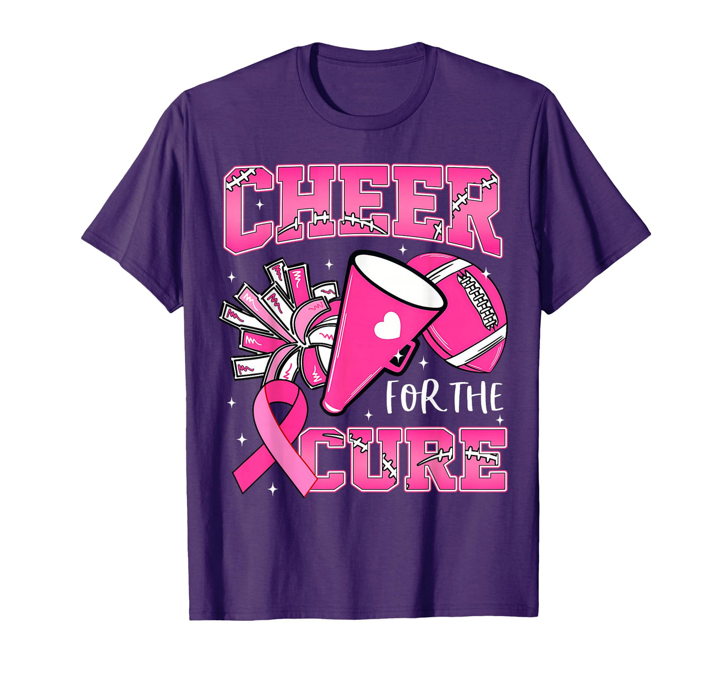 Cheer for The Cure Breast Cancer Awareness Cheerleader Women T-Shirt
