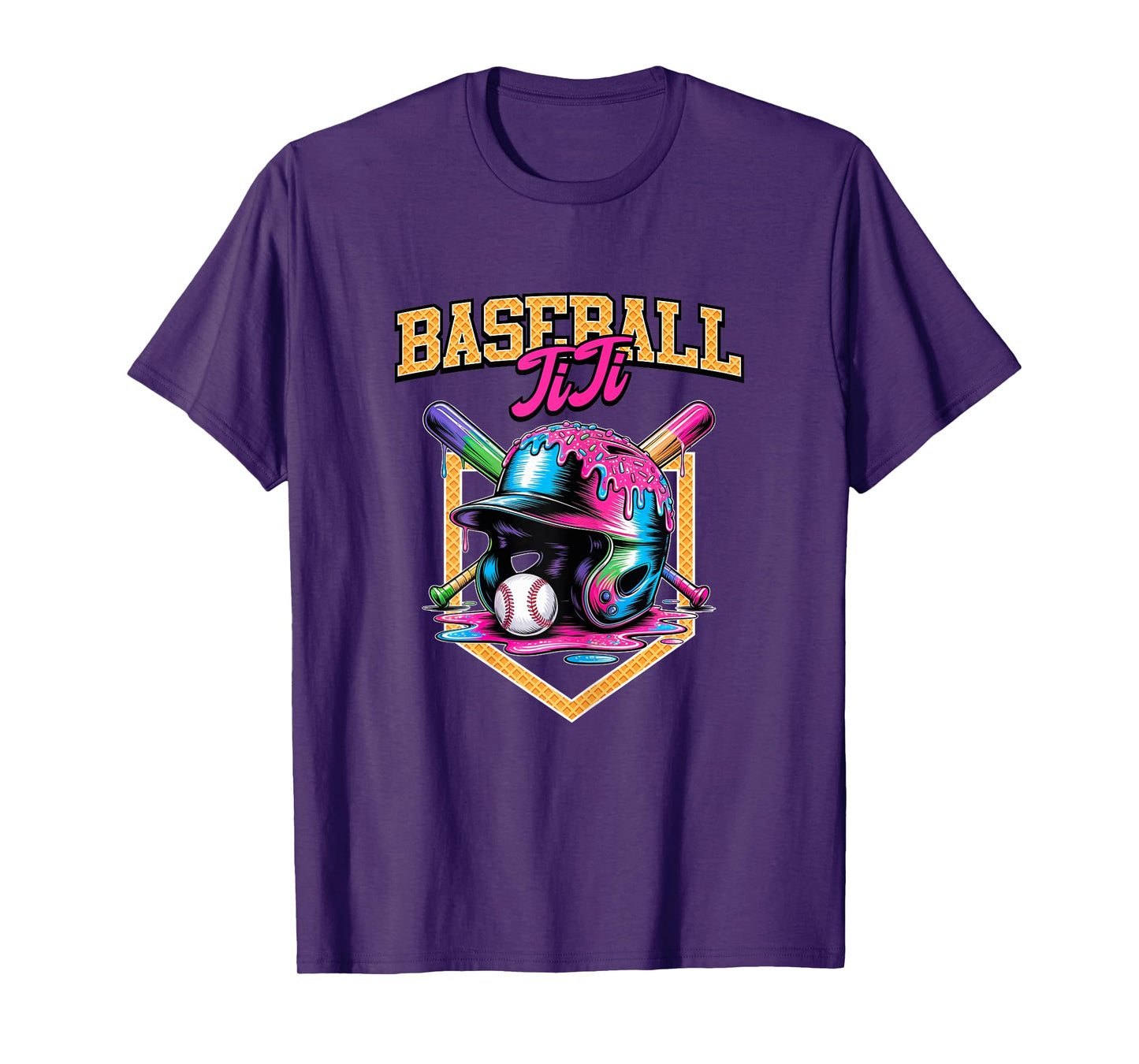 Baseball Titi Tie Dye Baseball Drip For Women Girls T-Shirt