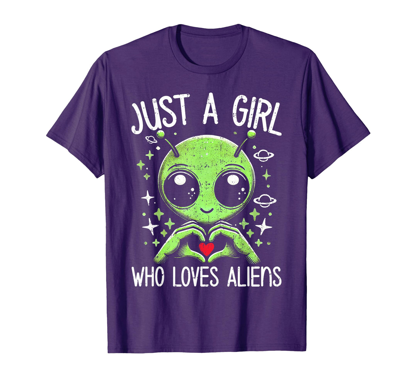 Cute Alien Lover Girls Funny Just a Girl Who Loves Aliens T-Shirt