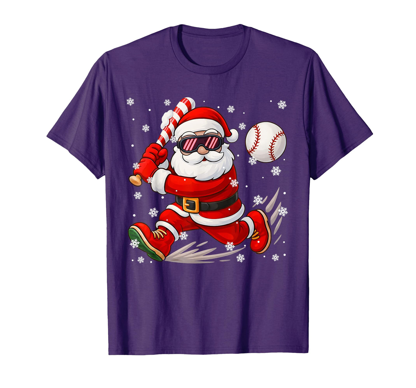 Funny Santa Baseball Christmas Pajamas Xmas Men Boy Toddlers T-Shirt