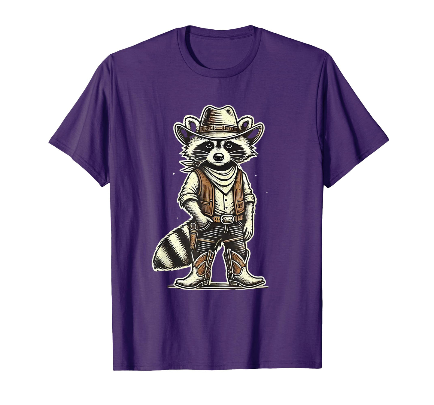Raccoon Cowboy Cowgirl Racoons Vintage Country Western T-Shirt