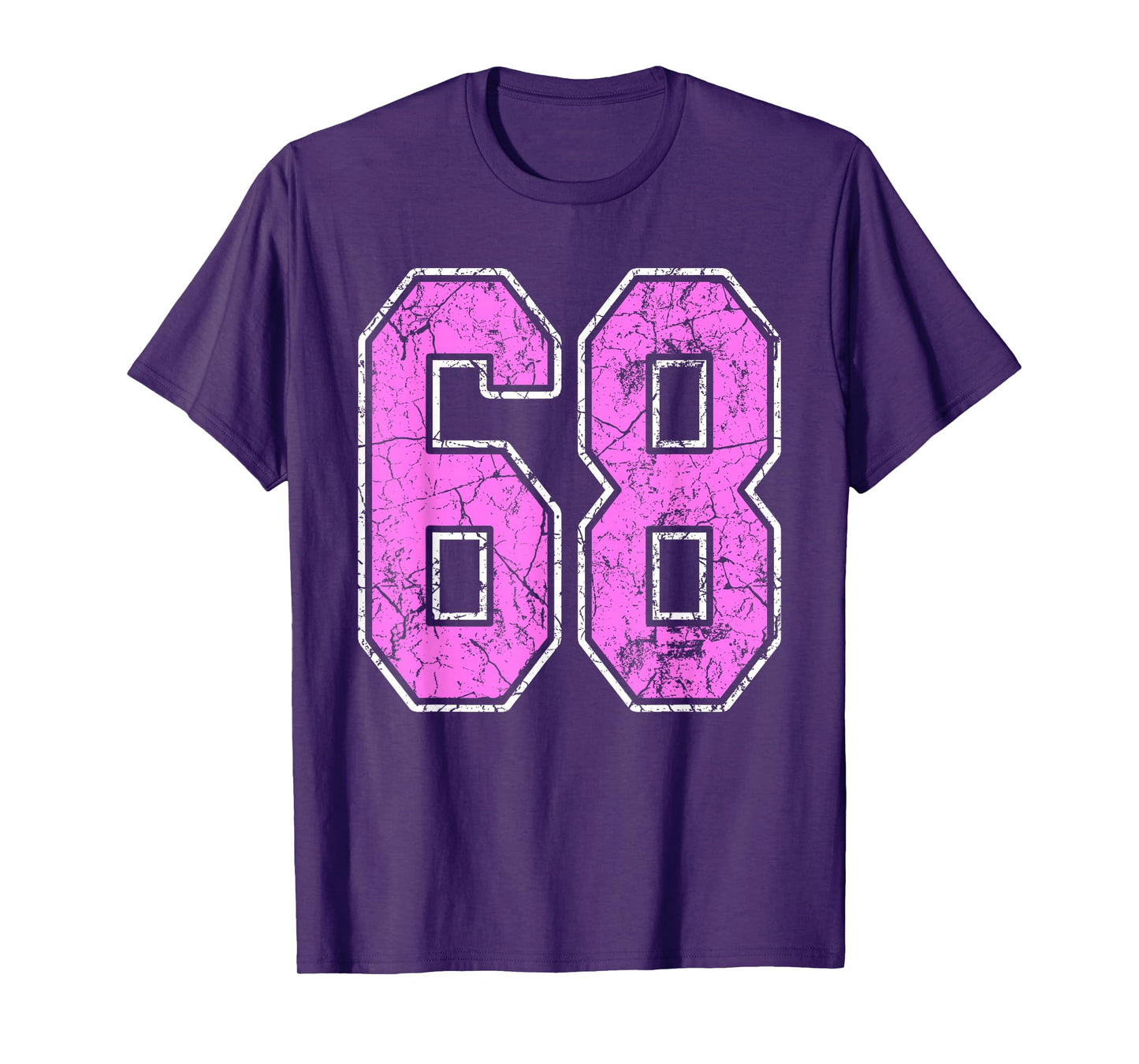 Grunge Pink and Pink Number 68 Jersey Player Uniform #68 T-Shirt