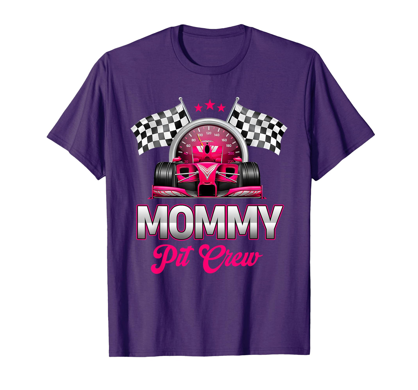 Mommy Pit Crew Race Car Birthday Girl Party Racing Family T-Shirt