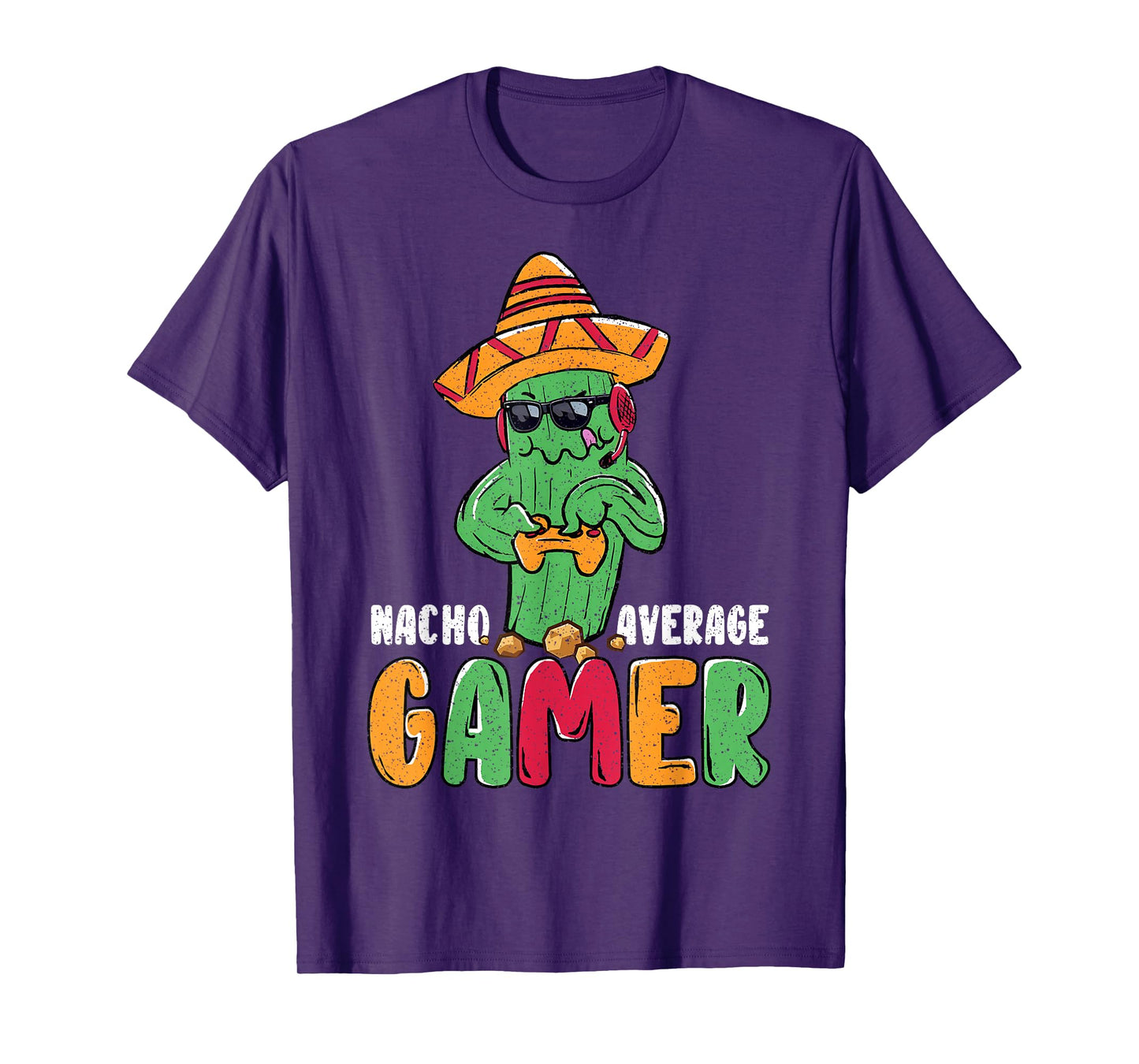 Nacho Average Gamer Funny Gaming Pun Cactus T-Shirt