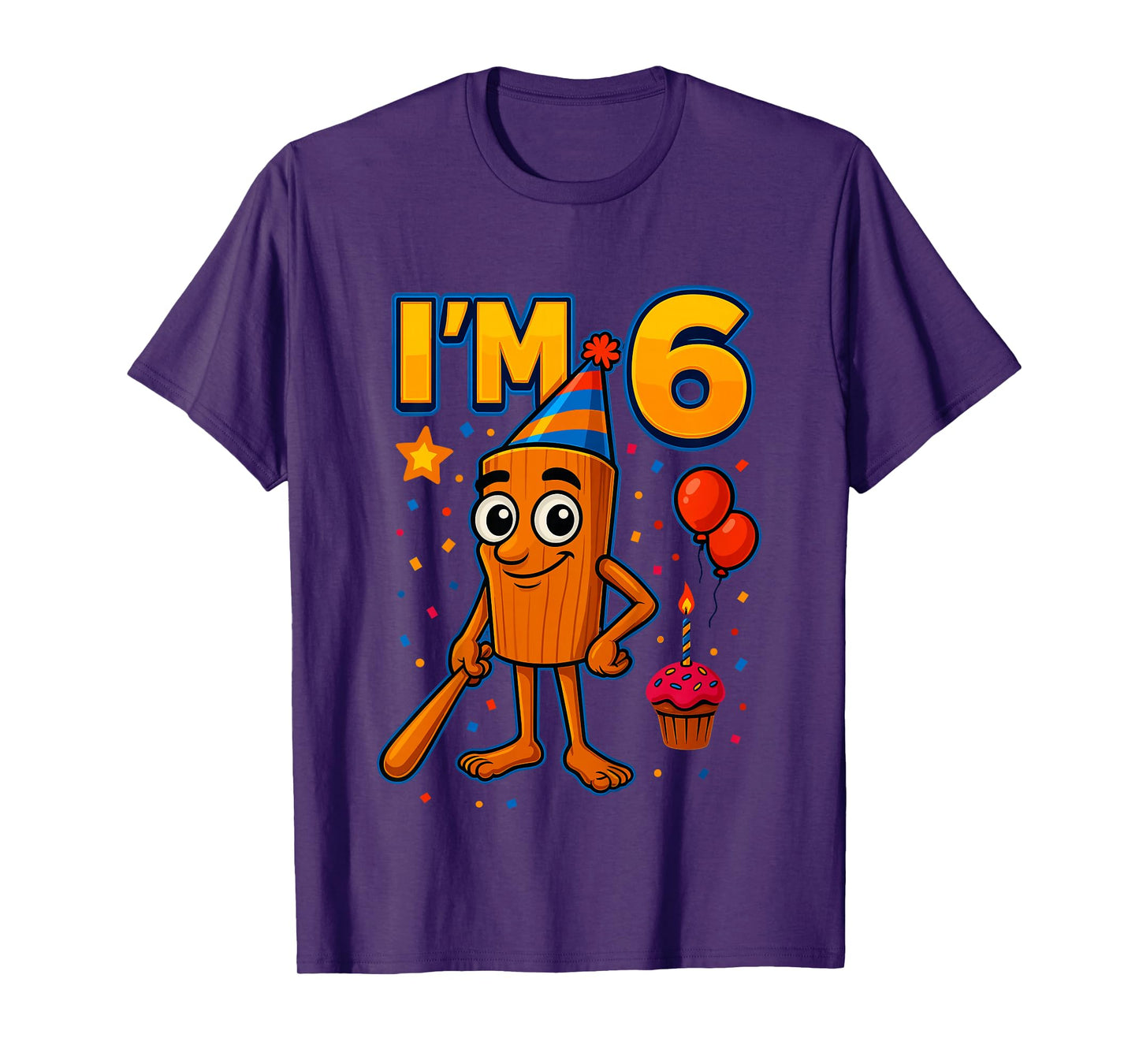 Boy Tung Tung Sahur 6 Year Old Italian Brainrot 6th Birthday T-Shirt