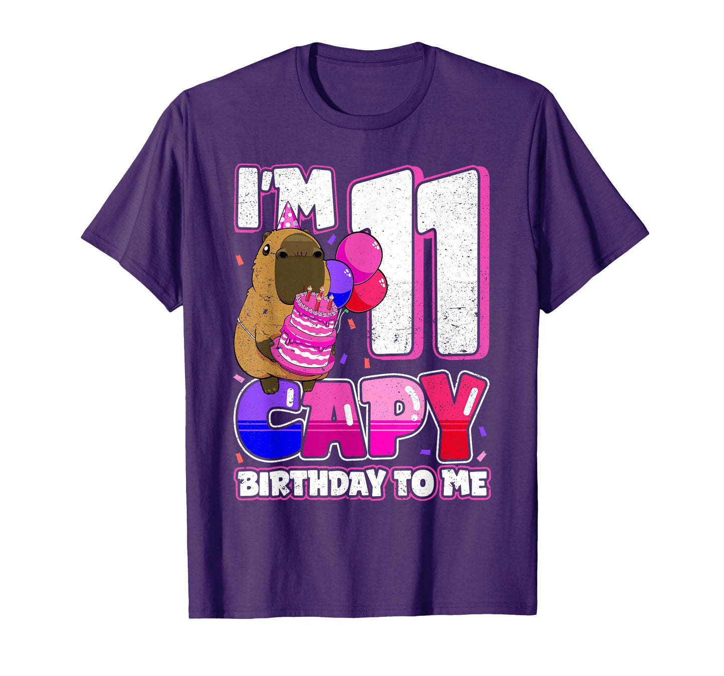 11 Years Capy Birthday to me Girls 11th Birthday Capybara T-Shirt