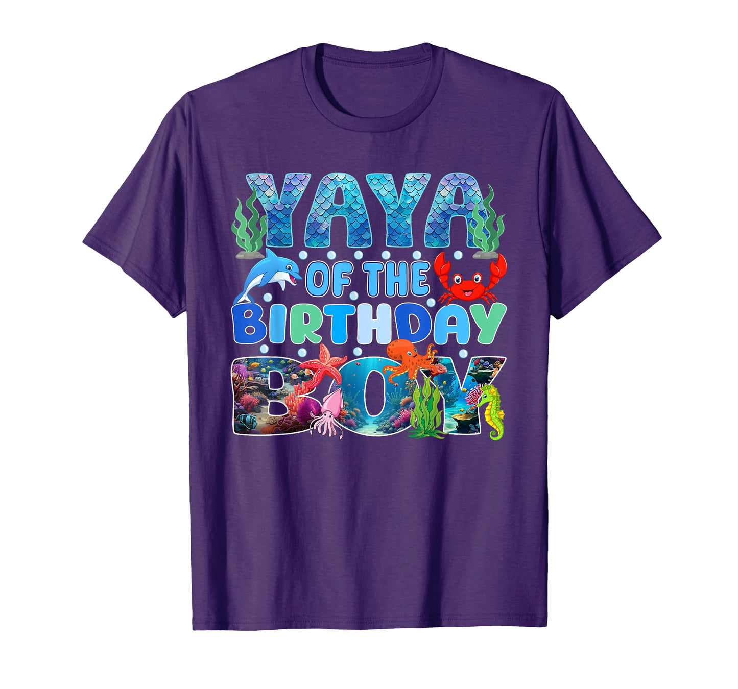 Yaya of The Birthday Boy Aquarium Sea Animals Matching T-Shirt