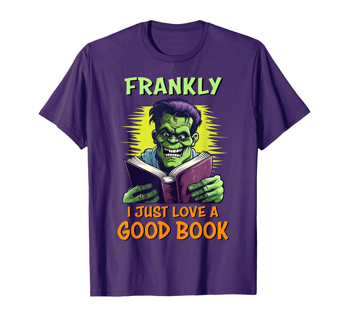 Funny Halloween Teacher Librarian Frankenstein Reading Books T-Shirt