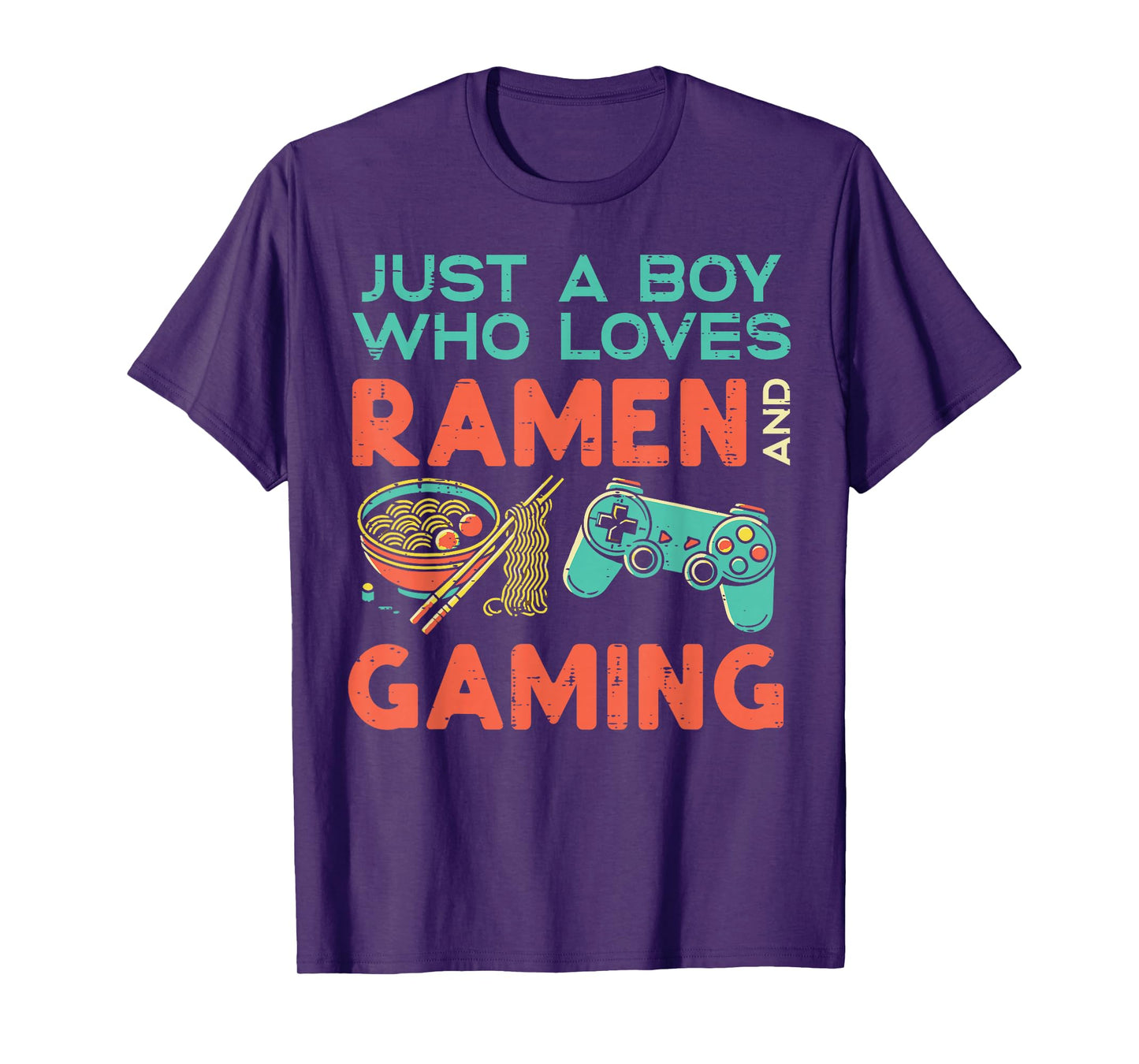 Just Boy Who Loves Ramen Gaming Gamer Boys Kids Youth Men T-Shirt