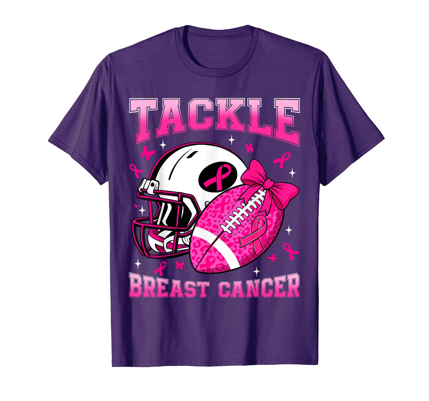 Tackle Breast Cancer Football Pink Ribbon Breast Cancer T-Shirt